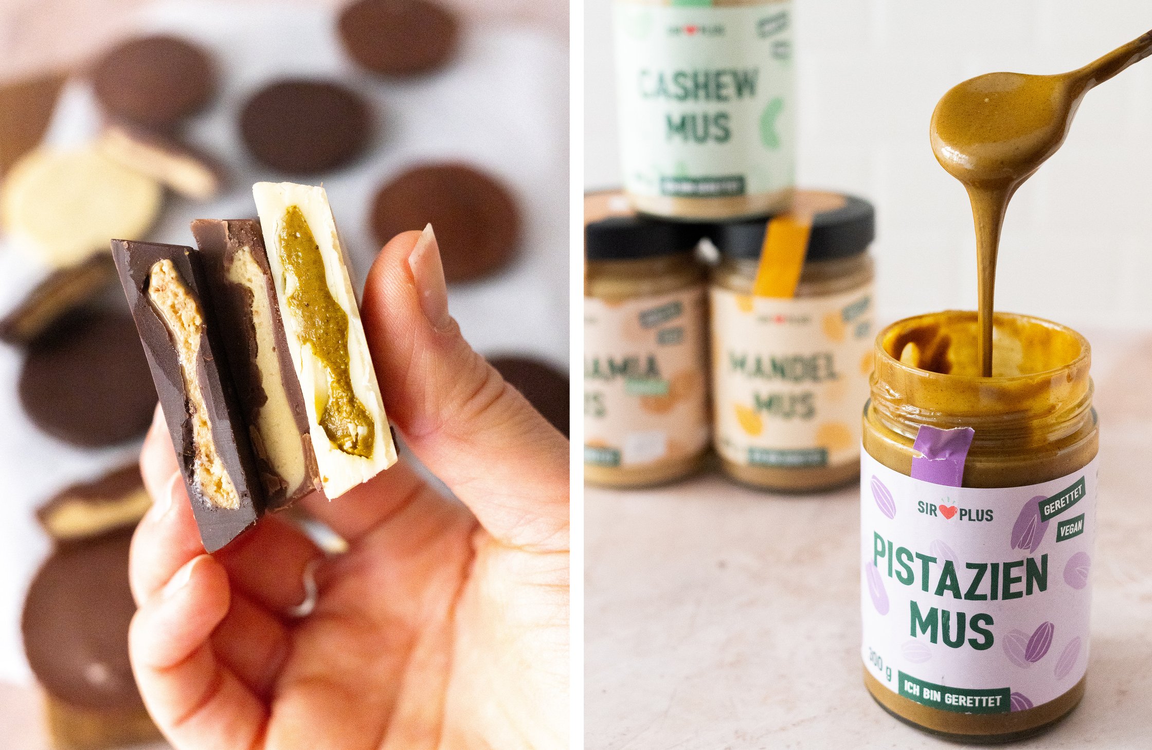 halbierte nussbutter cups mit füllung