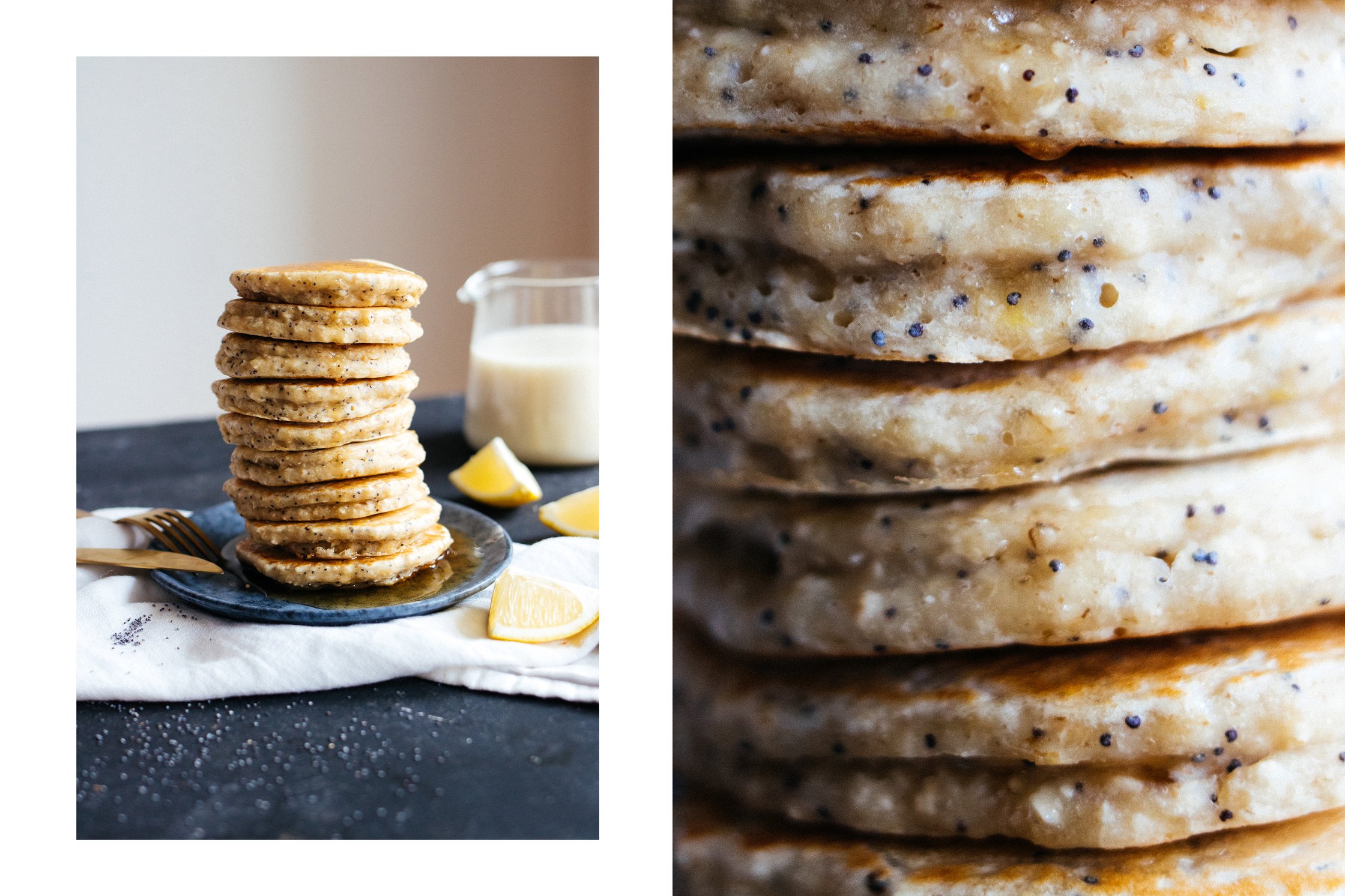 stacked vegan oat pancakes