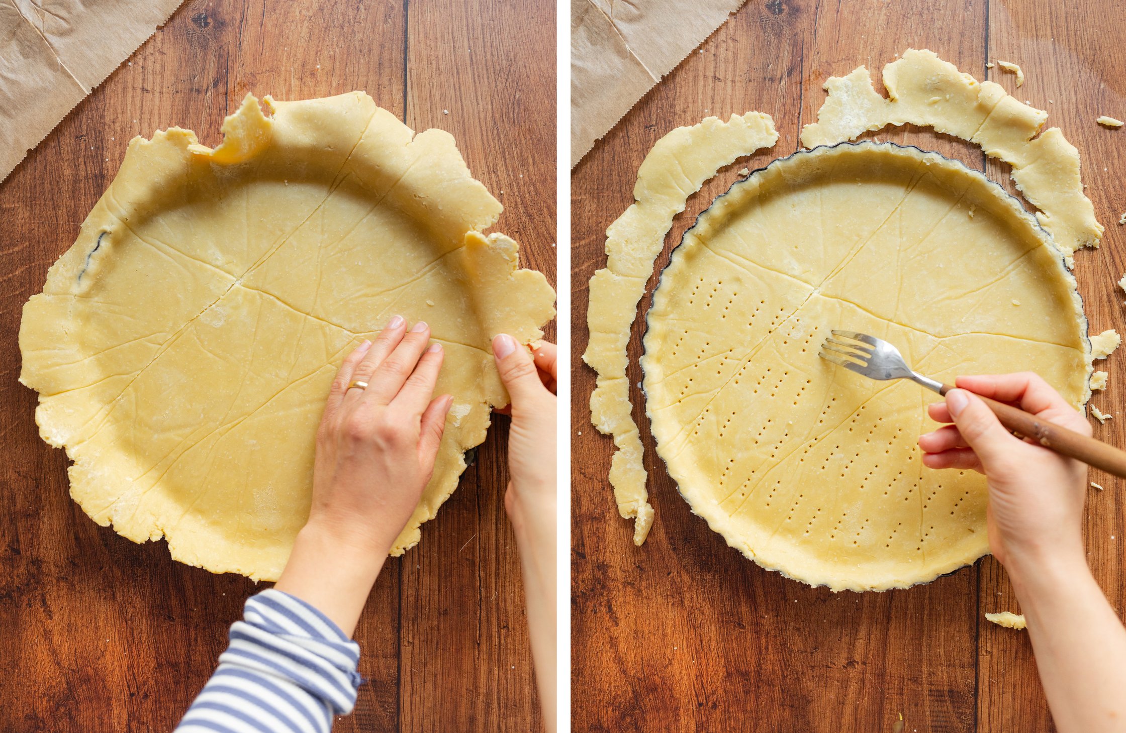 dough for the quiche in a mold