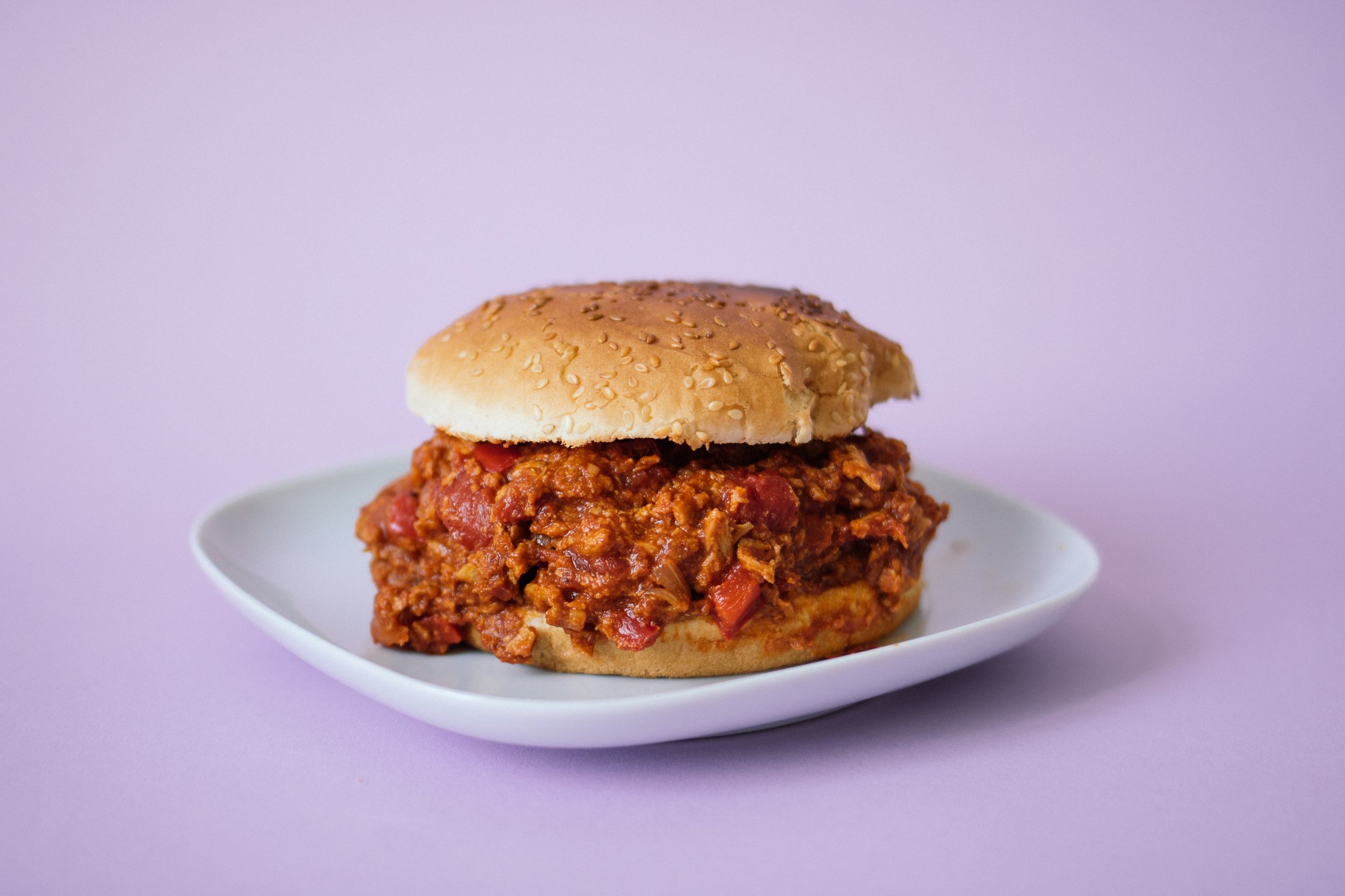 vegan sloppy joe on a plate