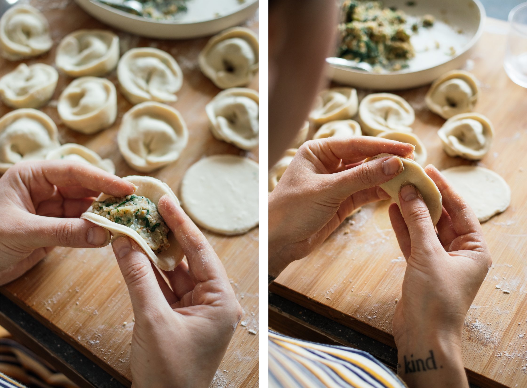 folding vegan pelmeni