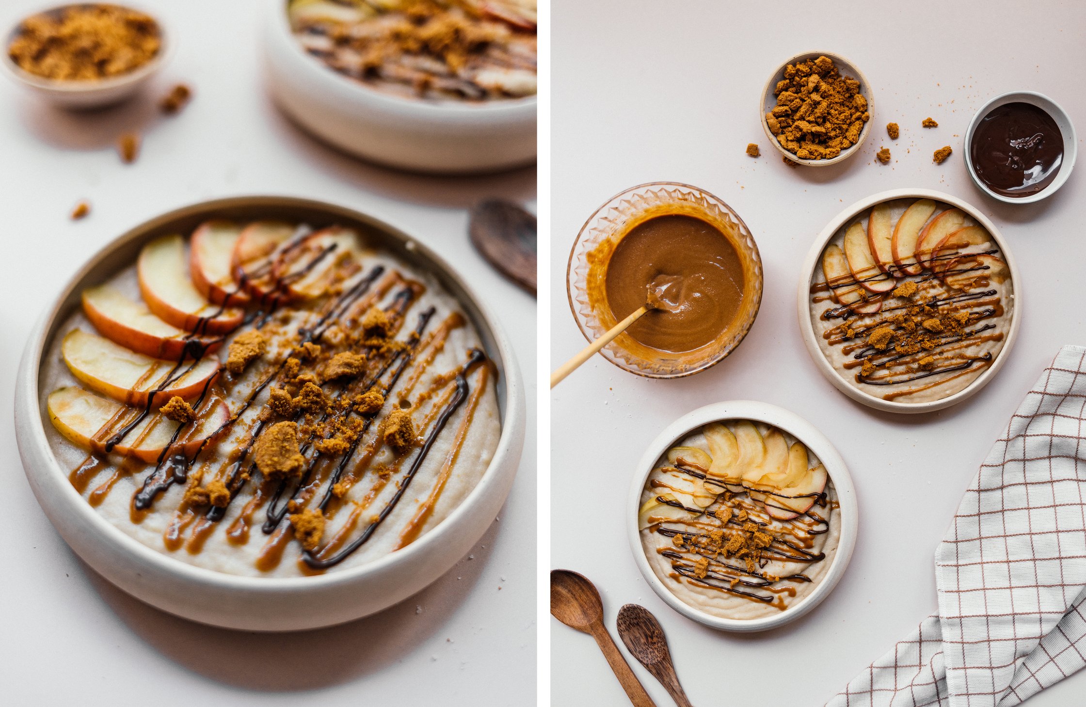 fertiger, veganer Biscoff-Grießbrei in Schälchen