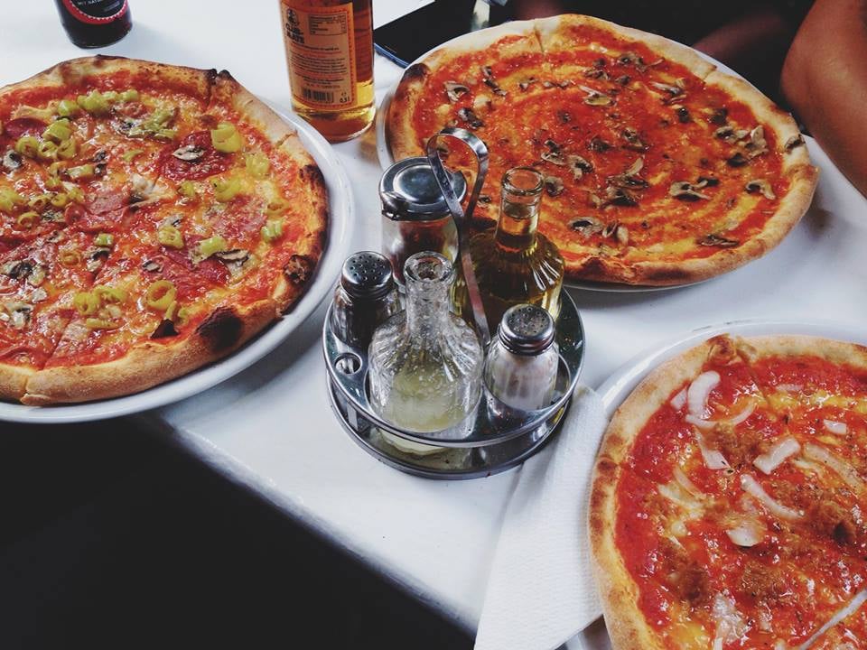 vegan pizza on a table