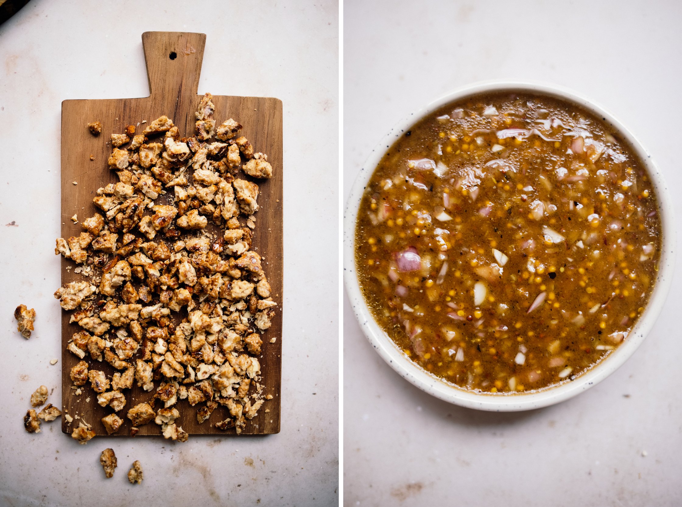 caramelized walnuts and shallot vinaigrette