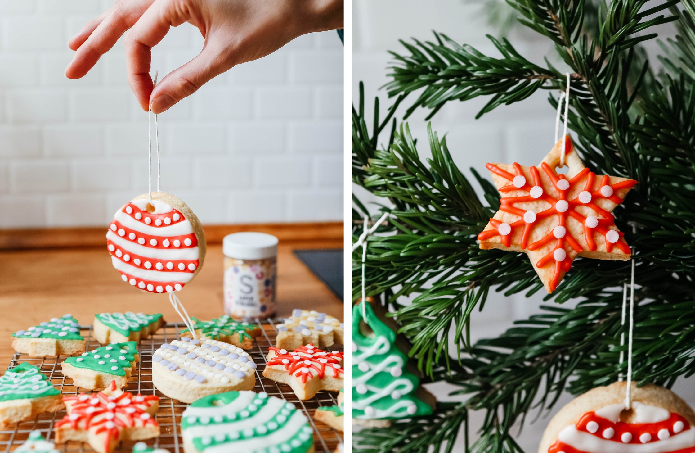 vegan christmas cookies to hang on the tree