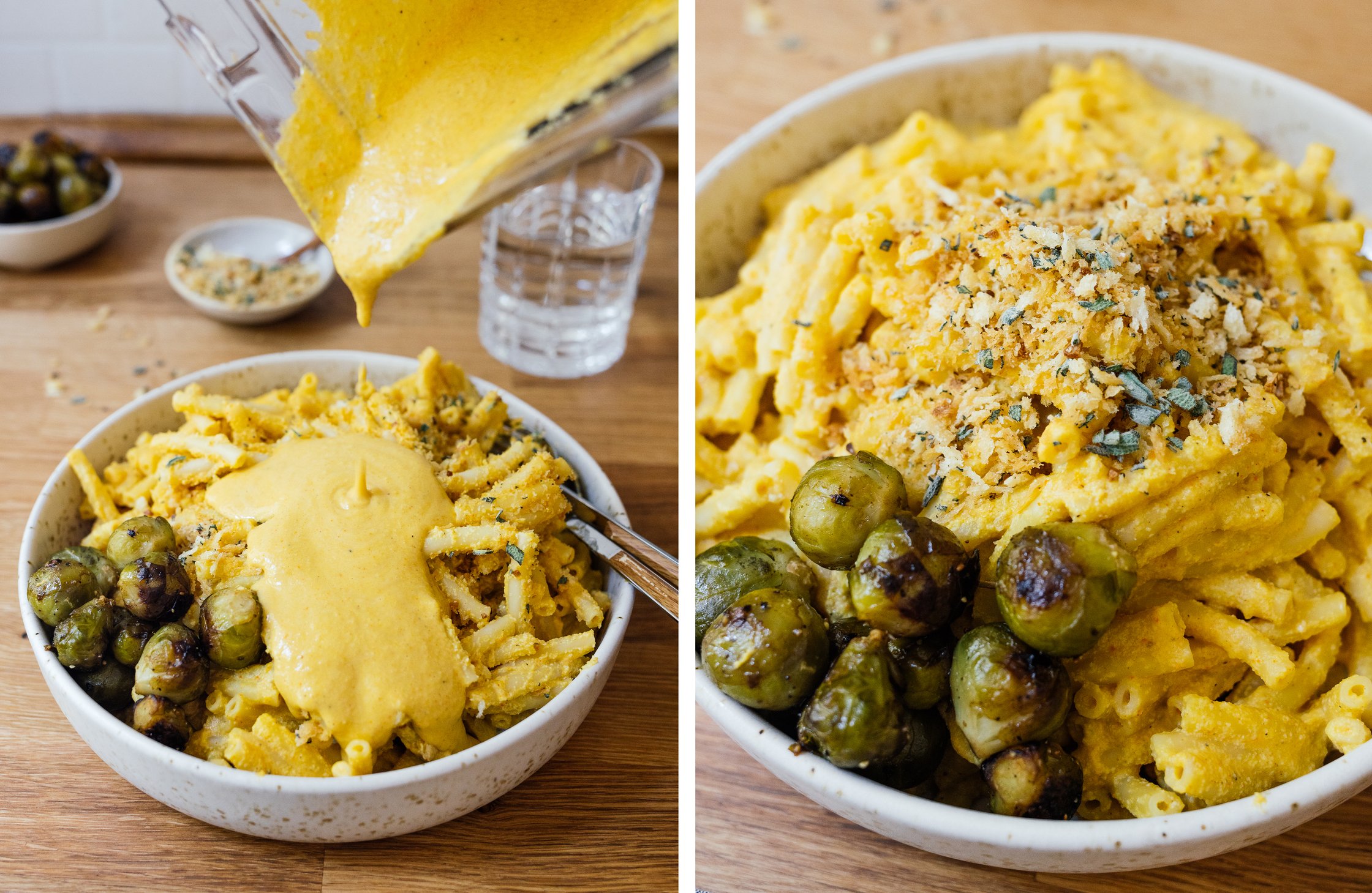 vegane Kürbis Mac and Cheese