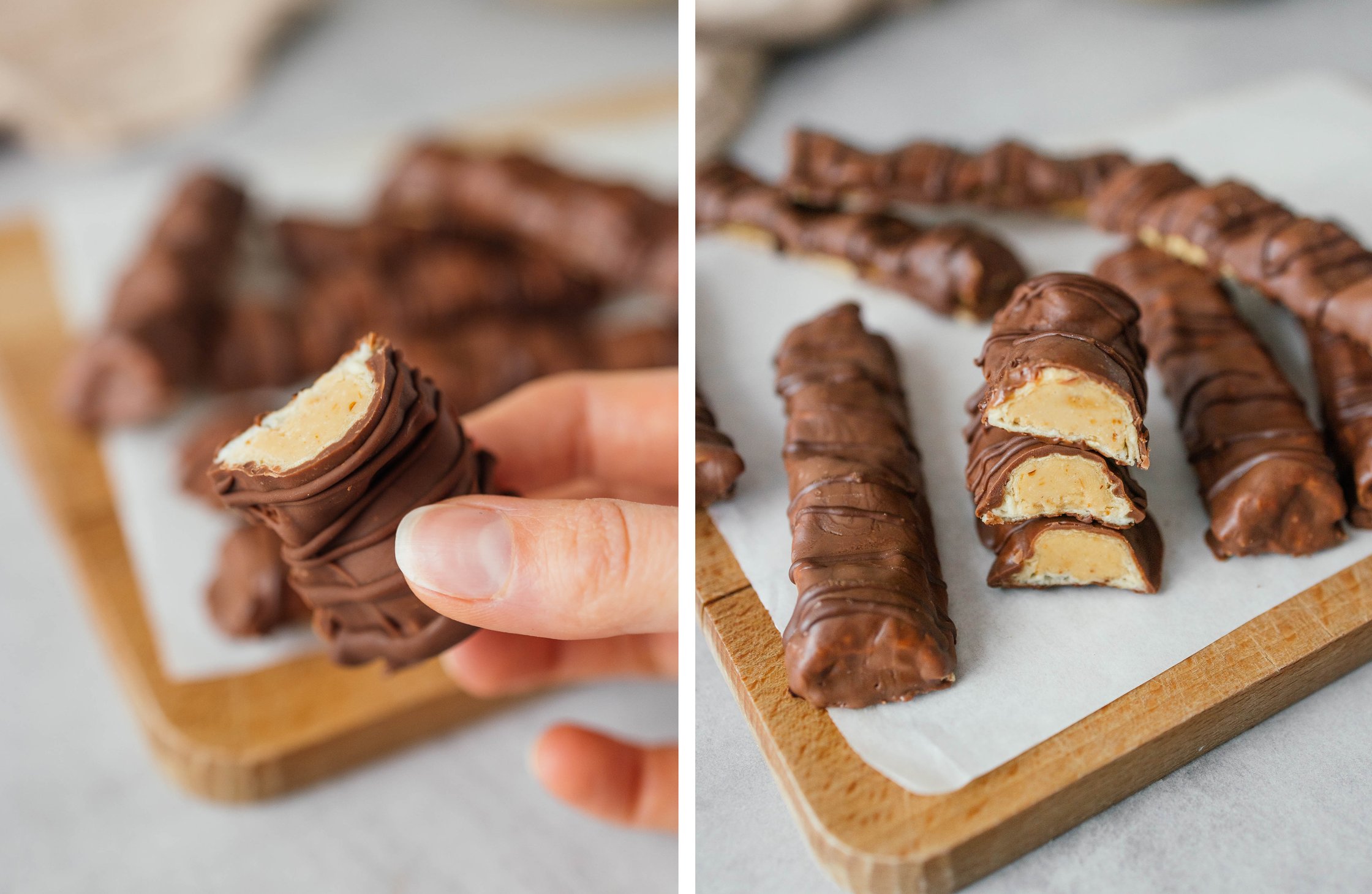veganes Kinder Bueno angeschnitten
