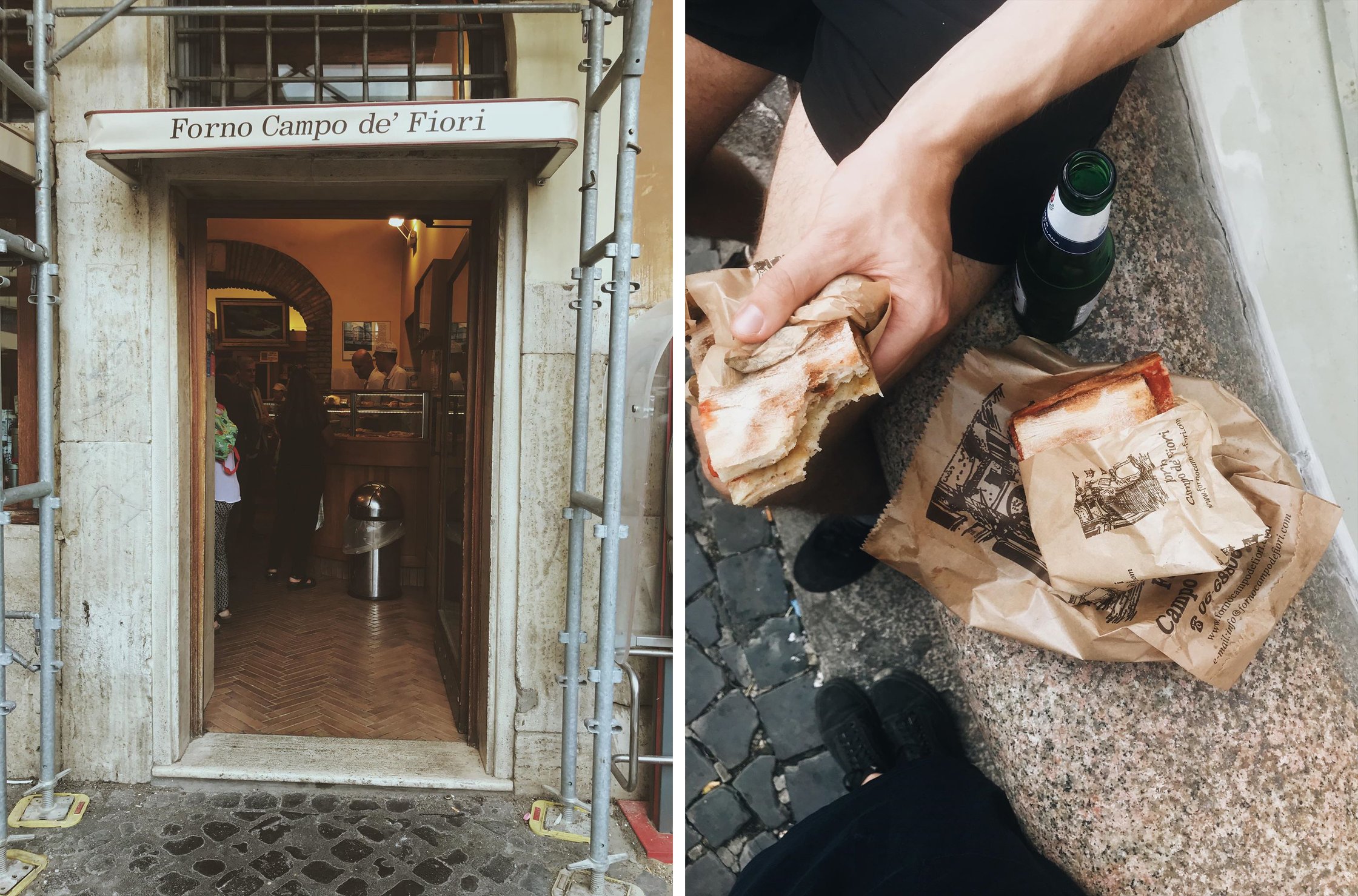 vegan pizza from forno campo de fiori