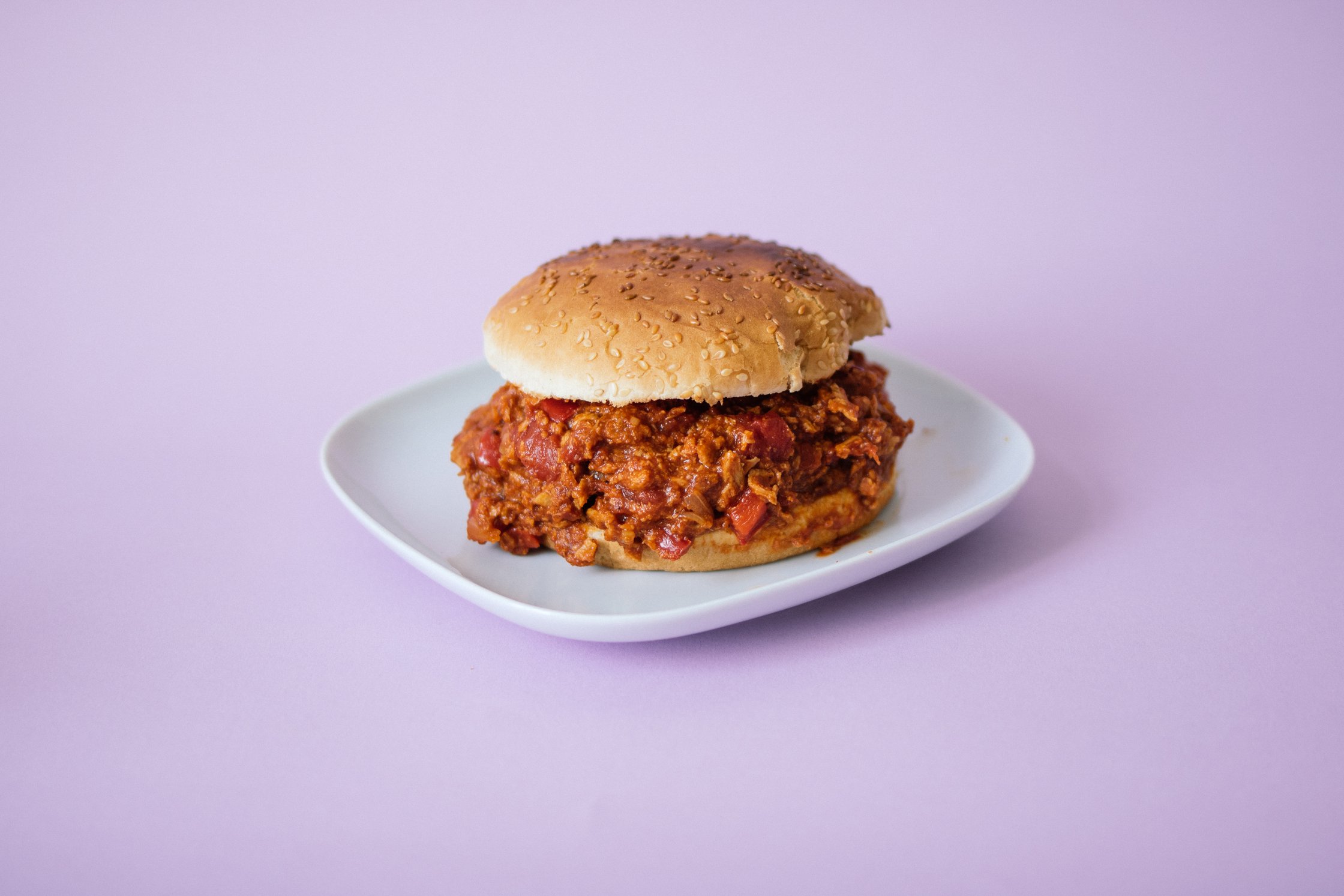 vegan sloppy joe on a plate