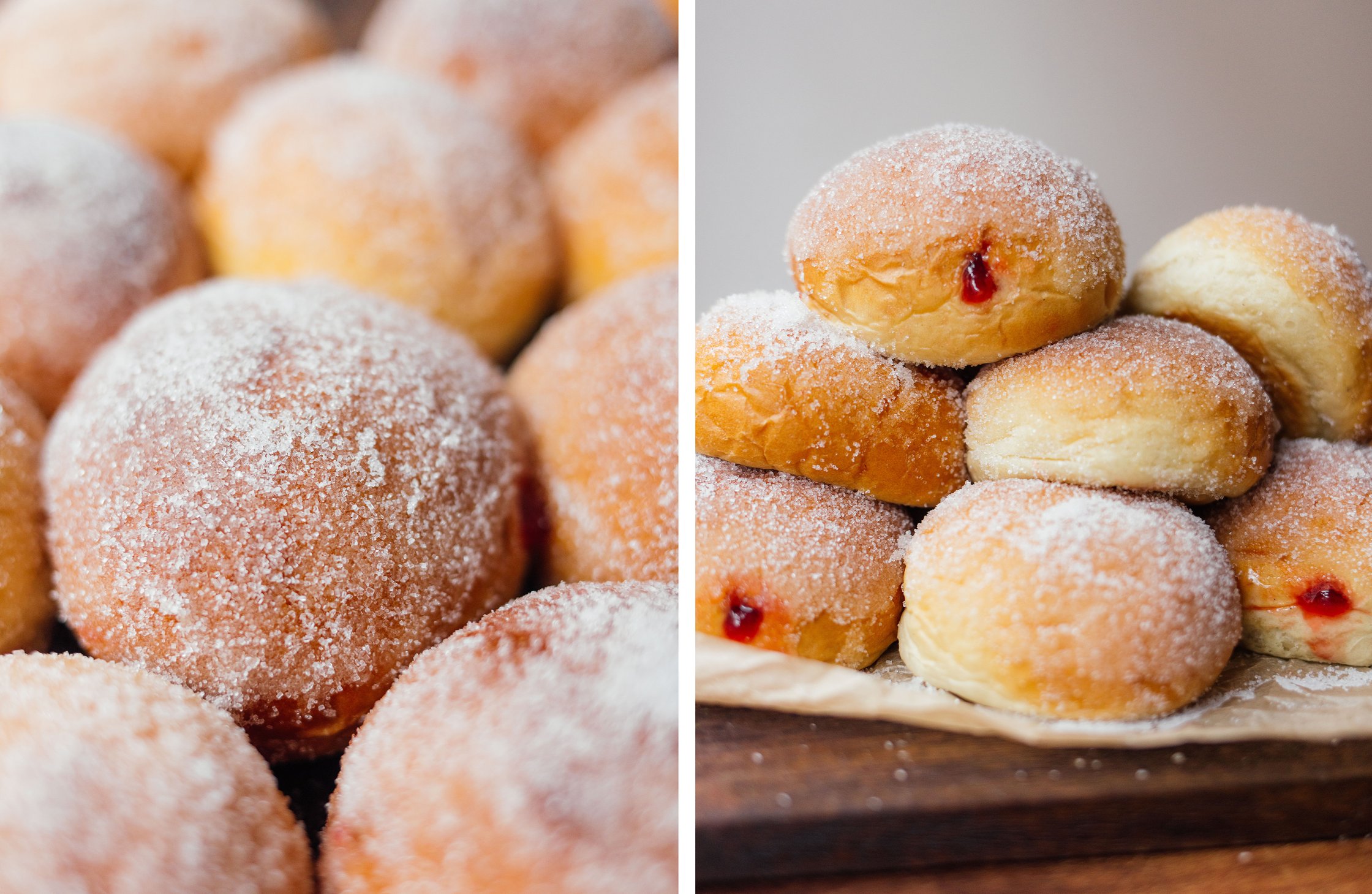 vegan jelly doughnuts out of the oven