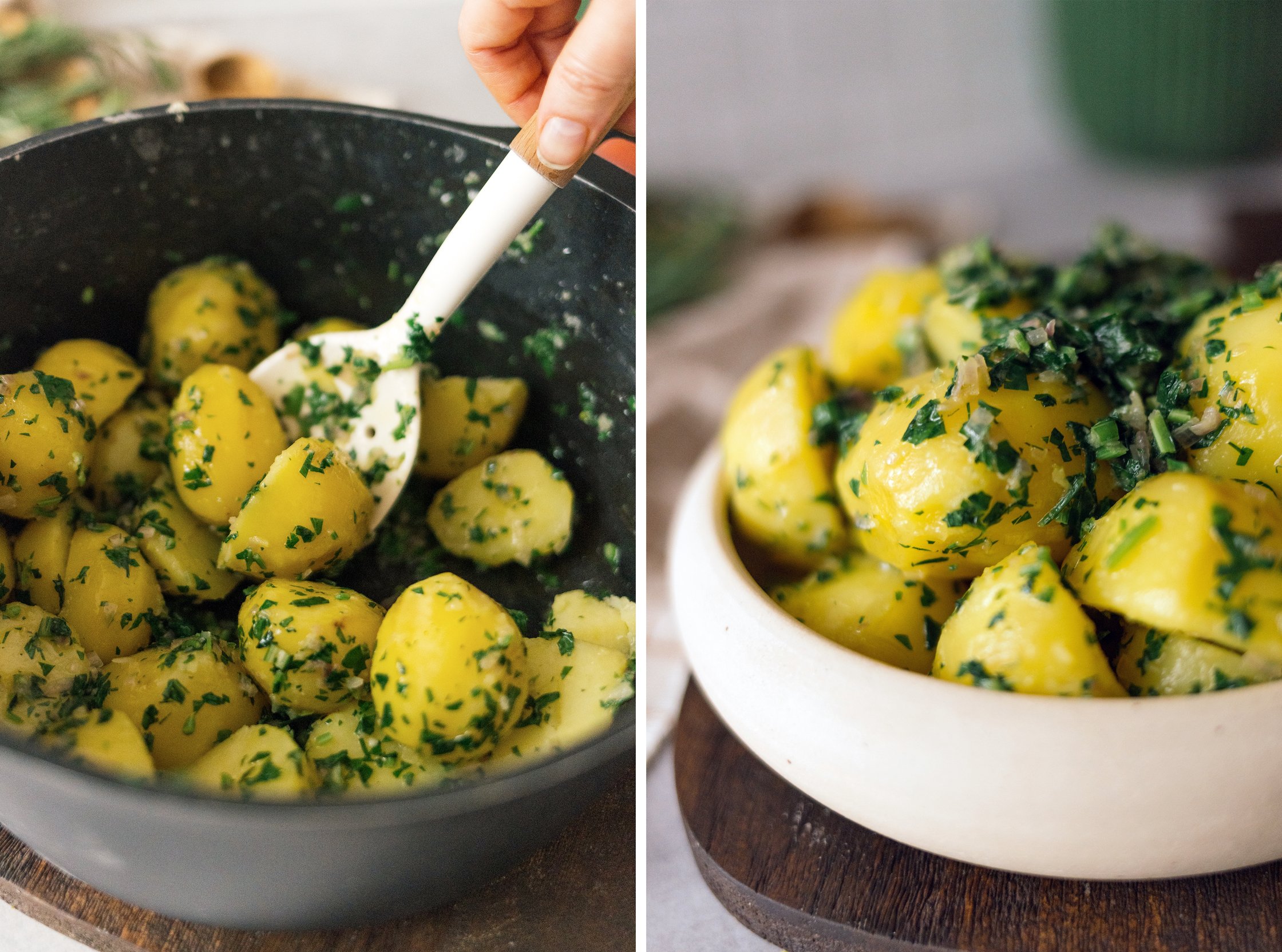 vegane petersilienkartoffeln zubereiten