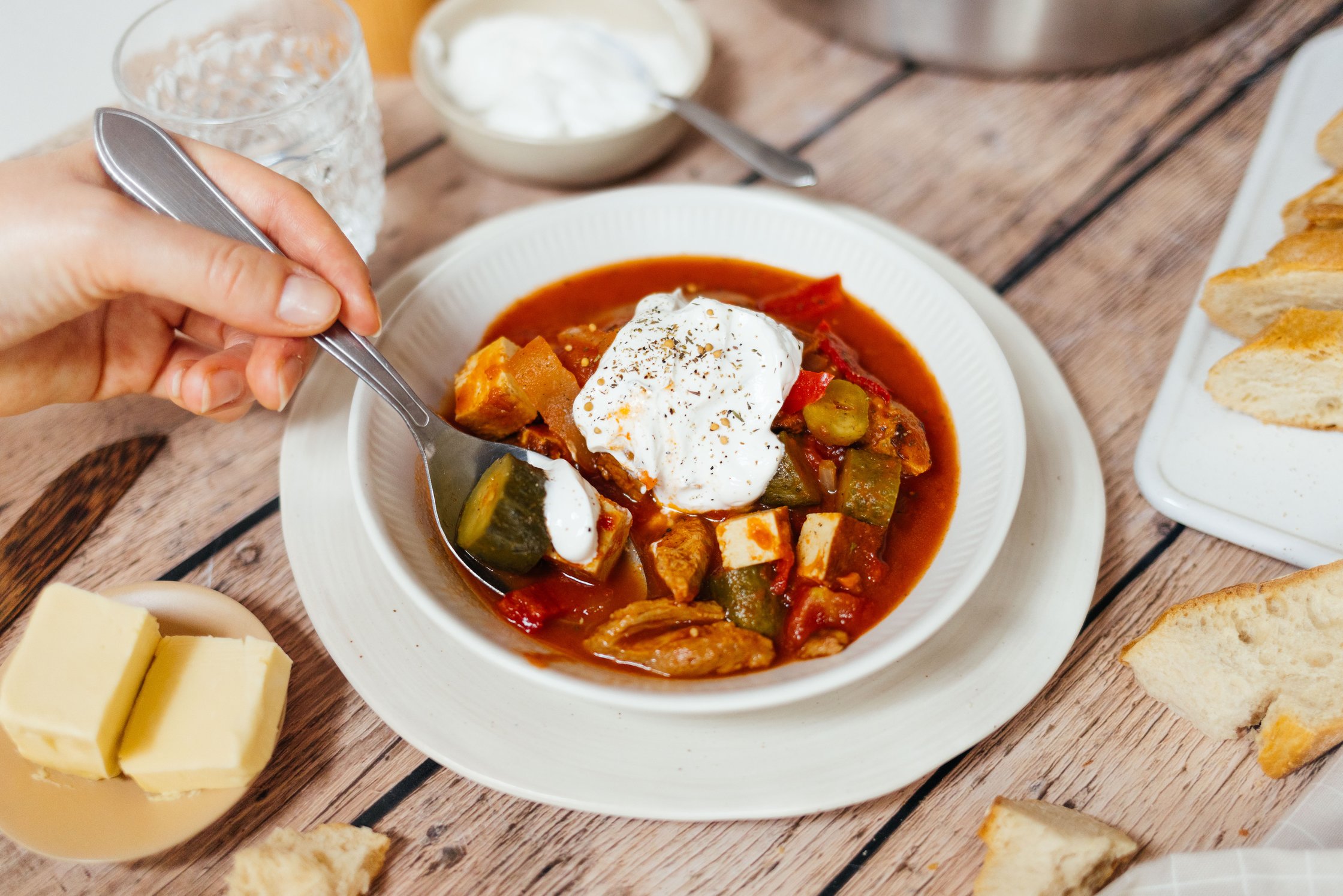 vegan Settlers' Soup ready to eat