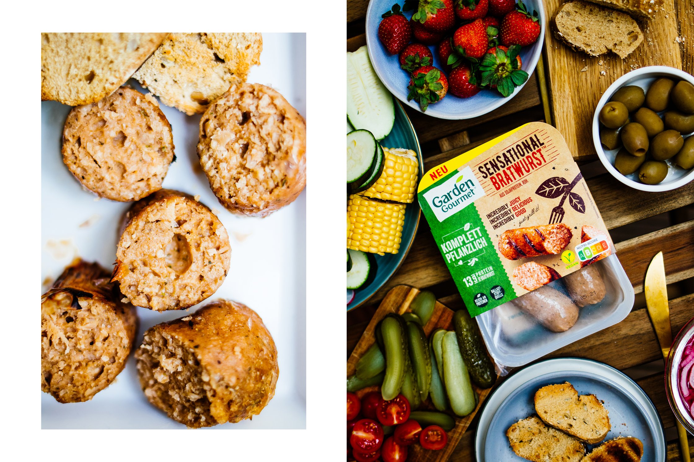 vegan sausages from Garden Gourmet