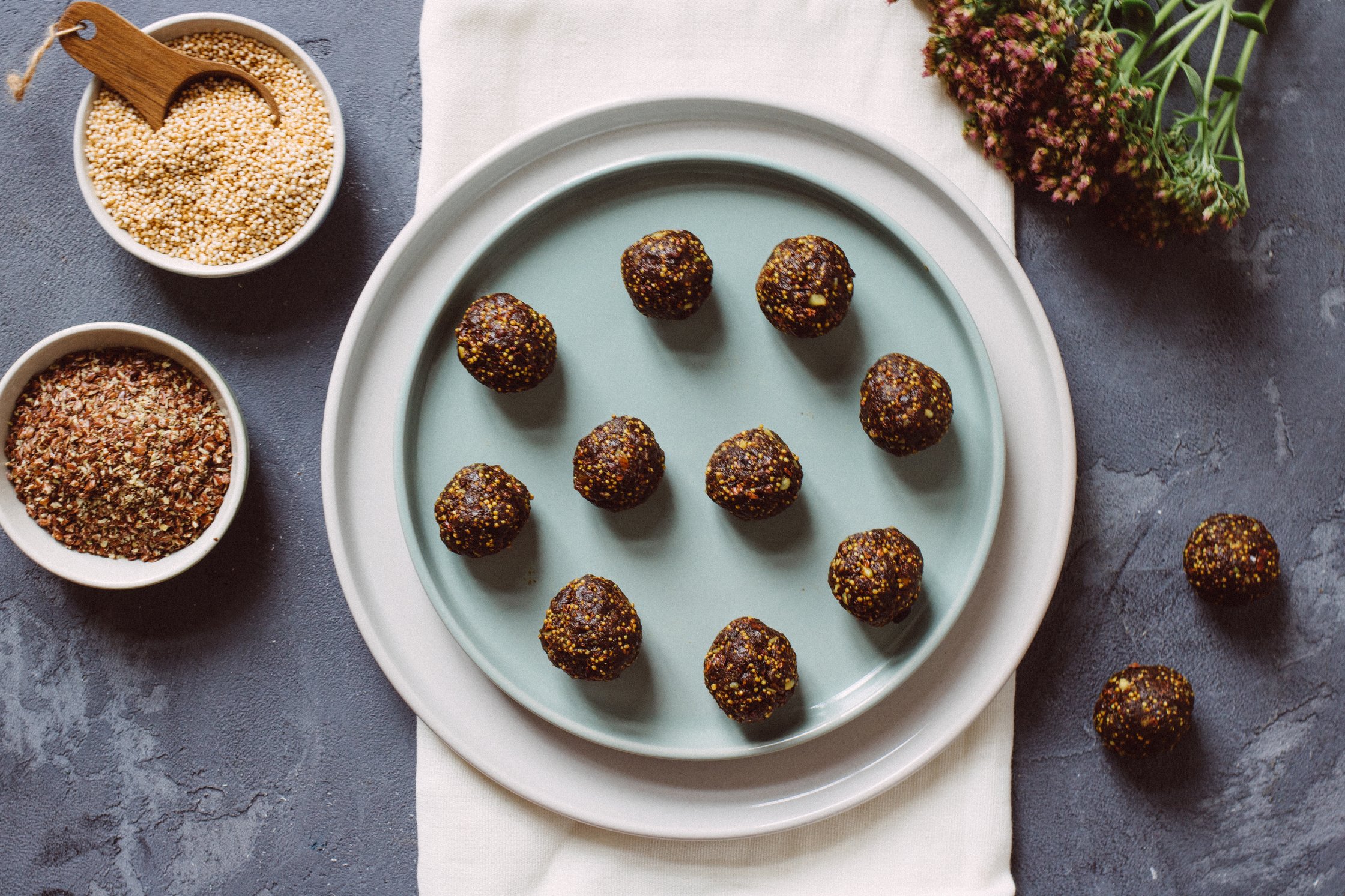 energy balls on a plate