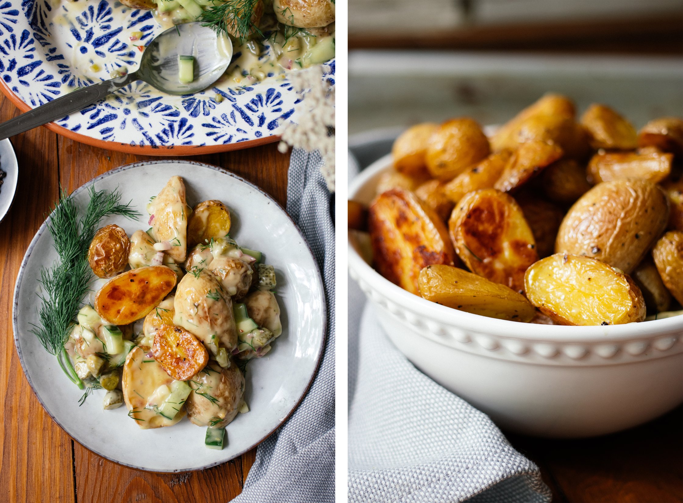 roasted potatoes in a bowl