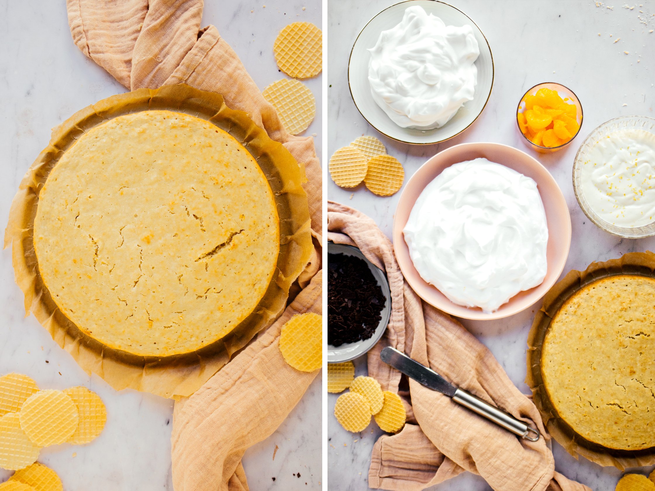 Veganer Biskuit Zutaten für vegane Schaumkuss-Torte