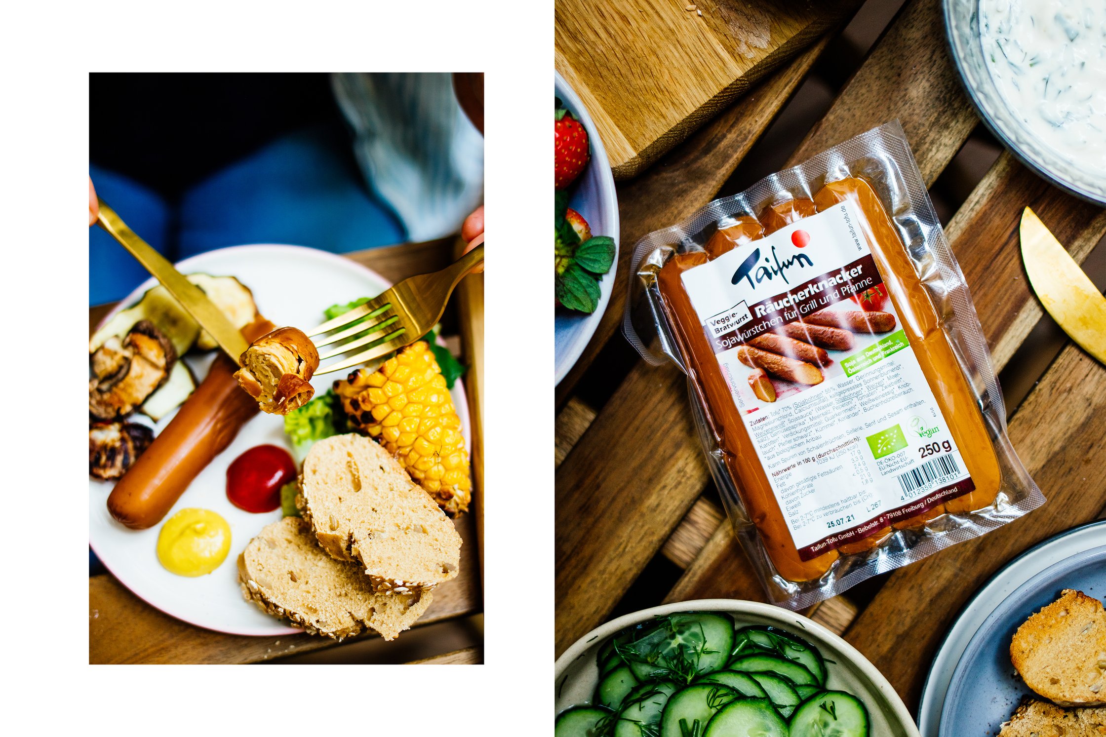 vegan sausages from Taifun