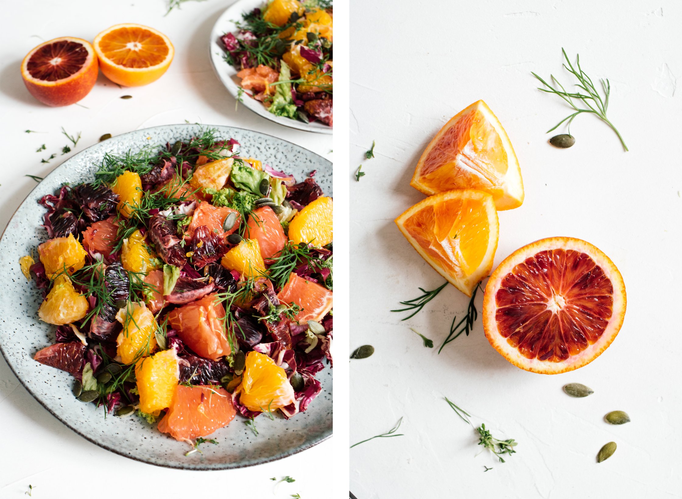 closeup of citrus salad