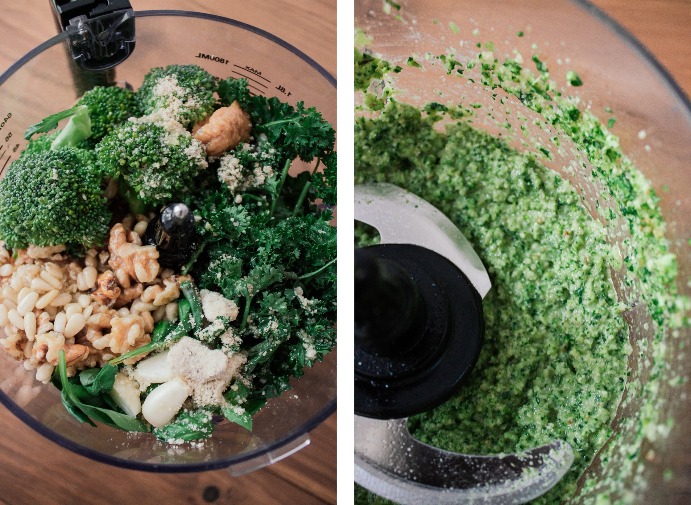 brokkoli pesto vorher und nachher