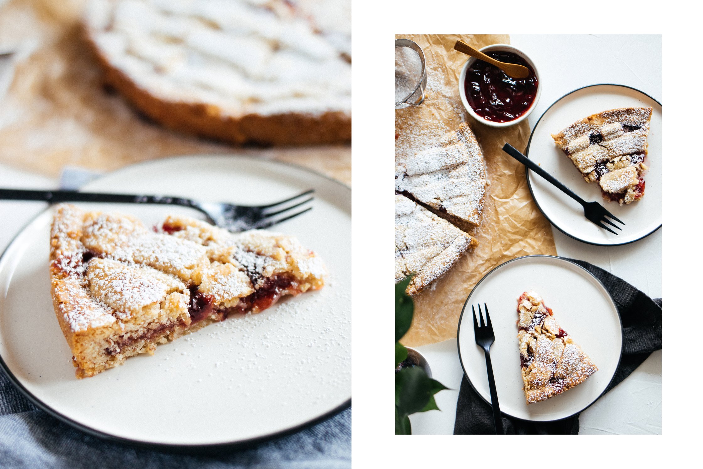 vegane Linzer Torte mit Puderzucker
