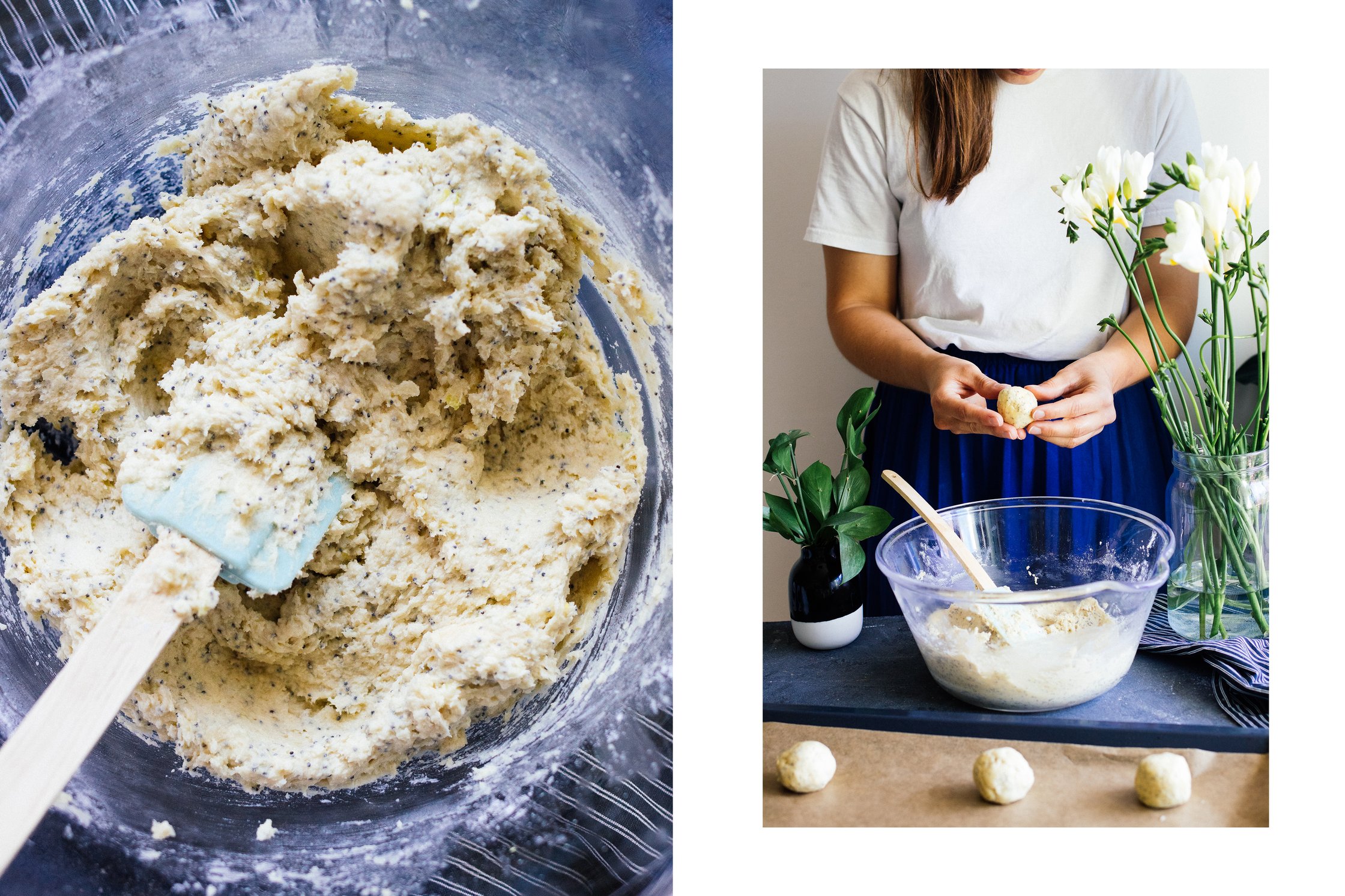 vegane Teig für Zitronen-Mohn-Kekse