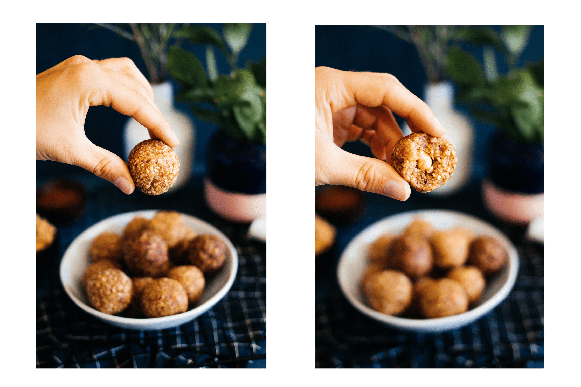 hand holding vegan energy balls
