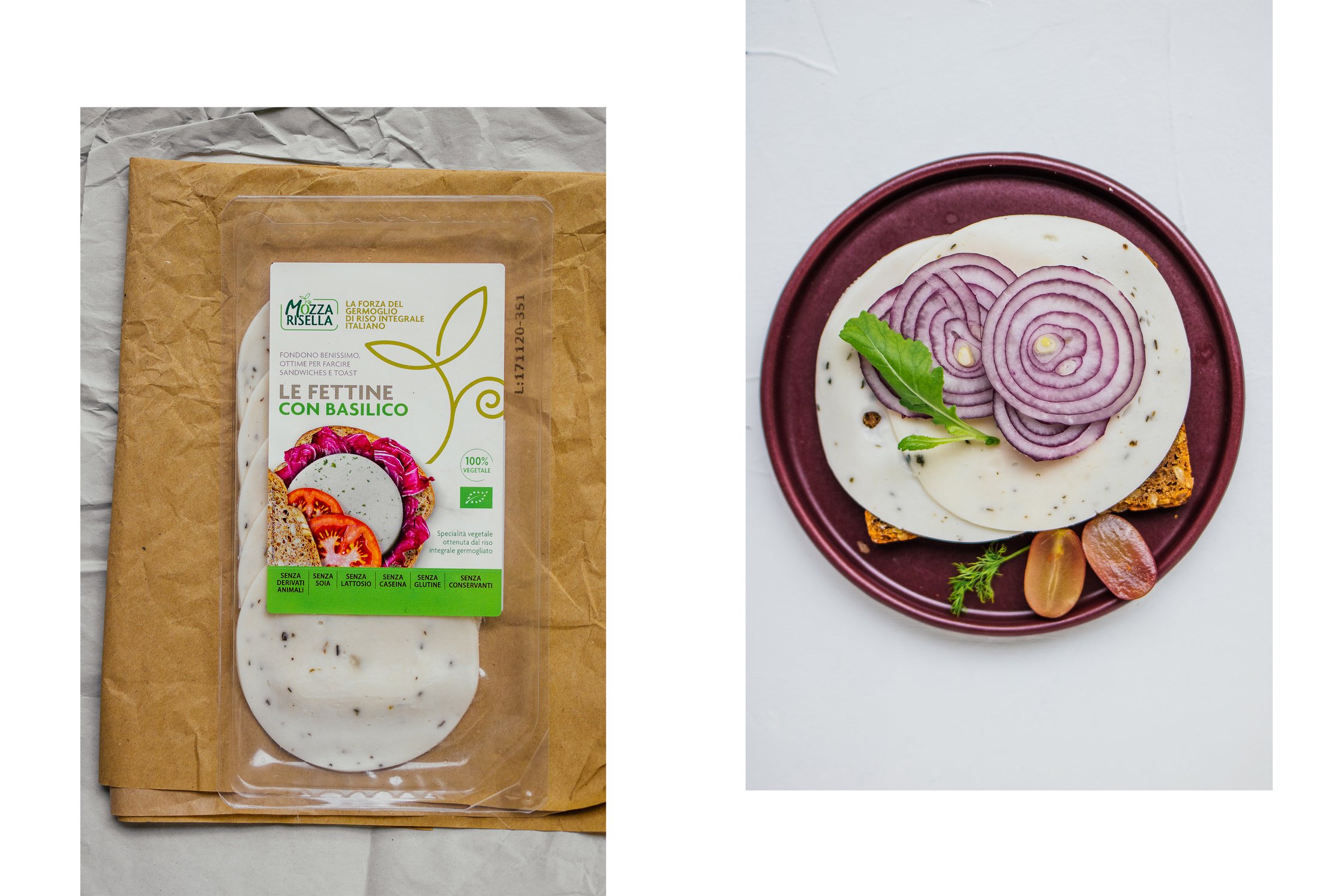 veganer Mozza Risella Käse in der Verpackung