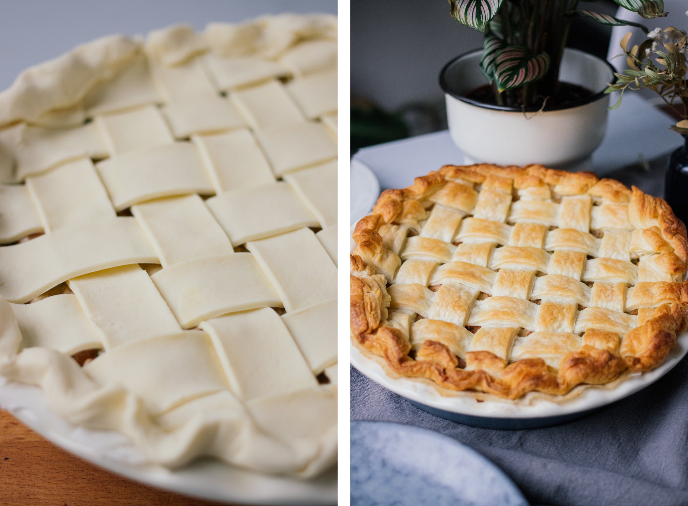 vegan pot pie before baking