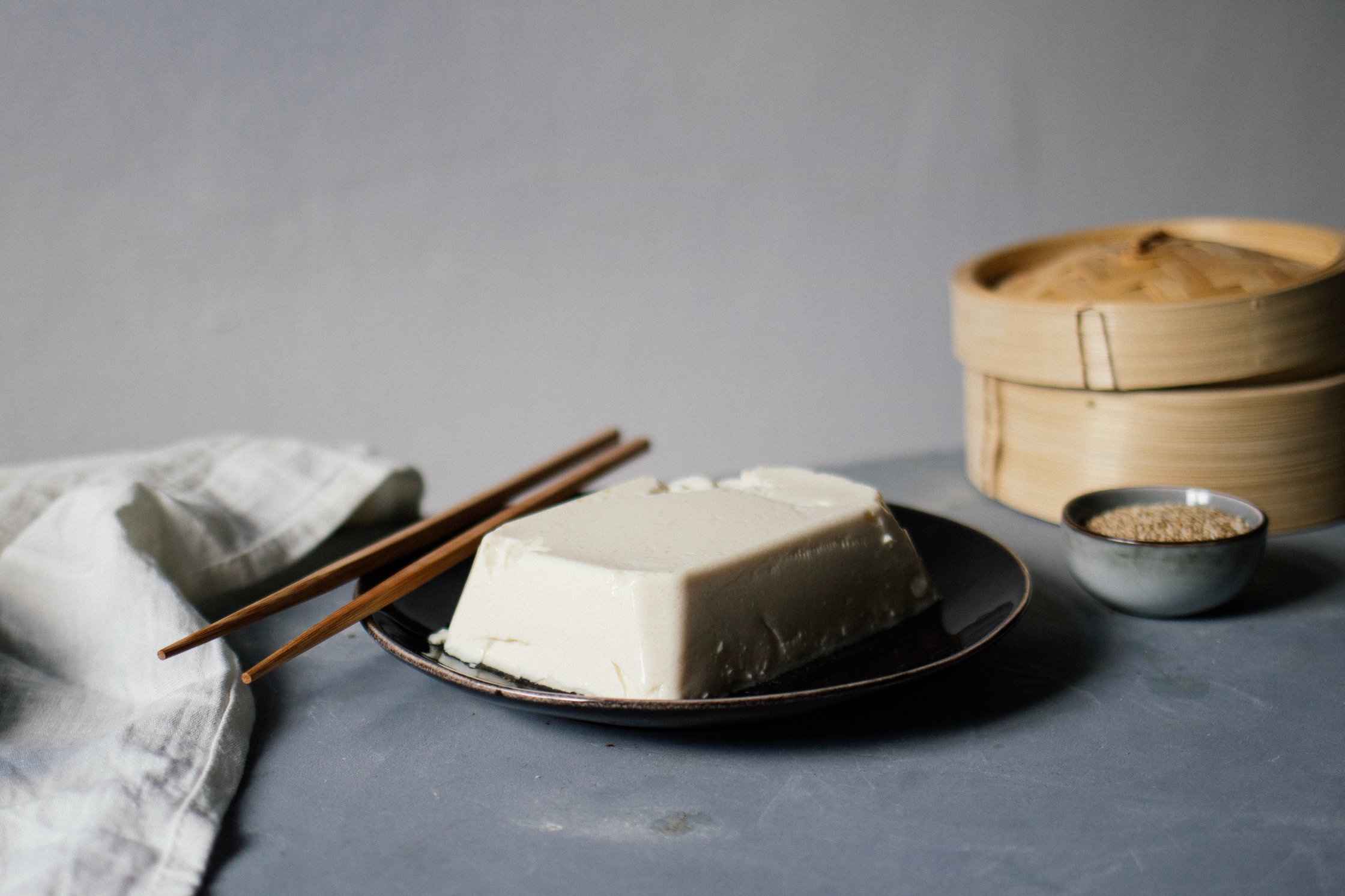 tofu on a plate