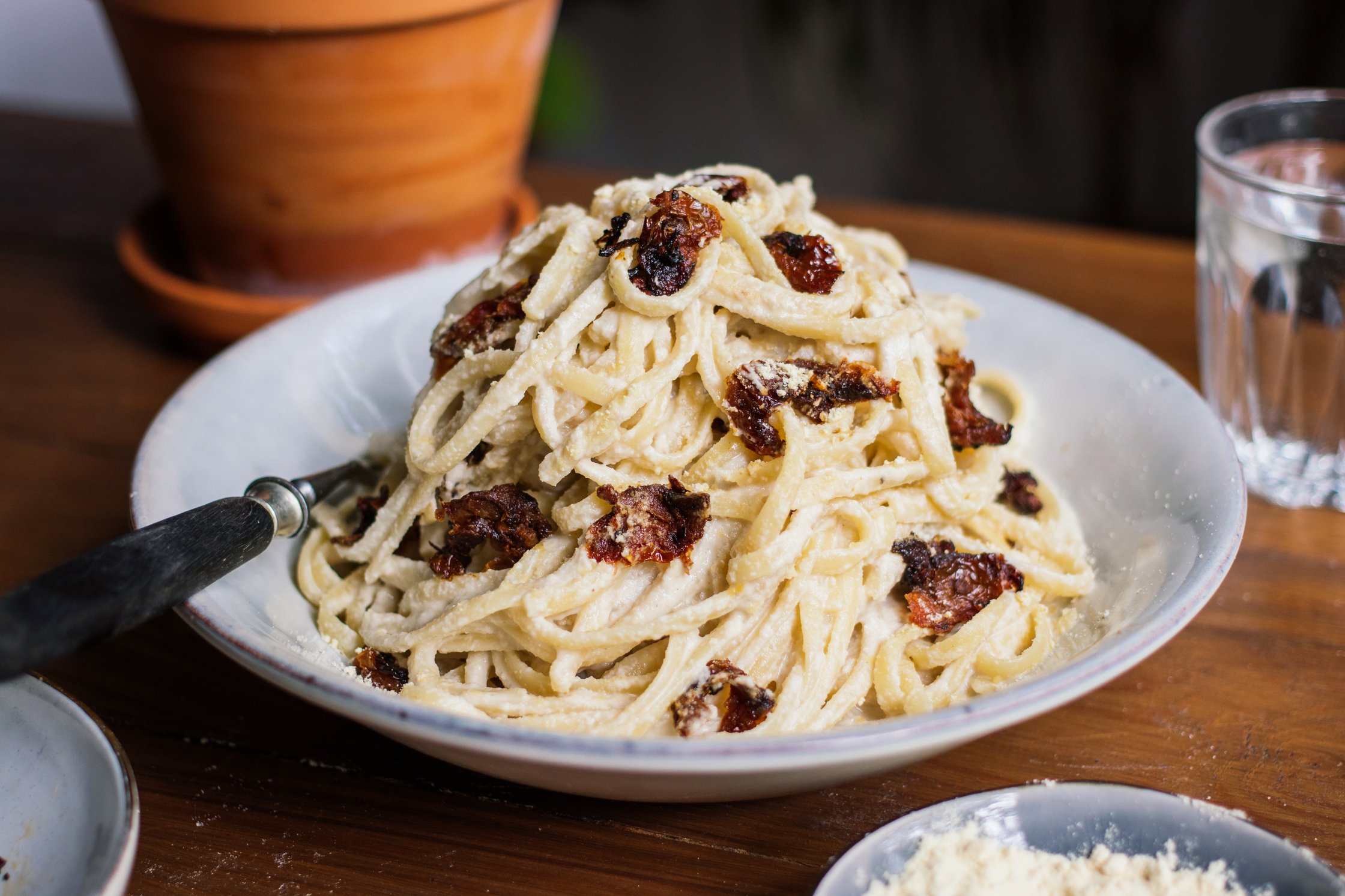 ein berg vegane spaghetti carbonara