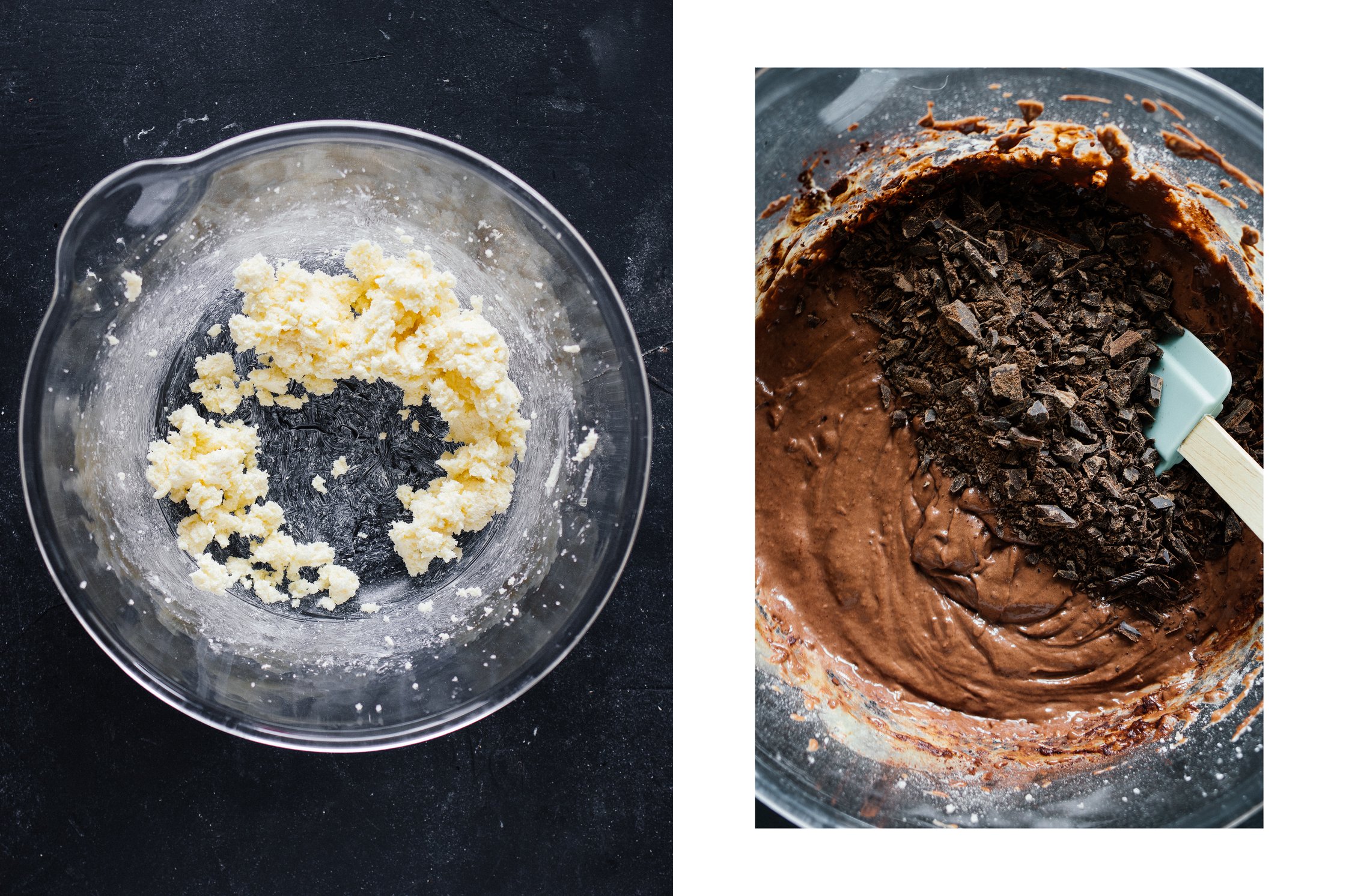 dough for vegan chocolate muffins