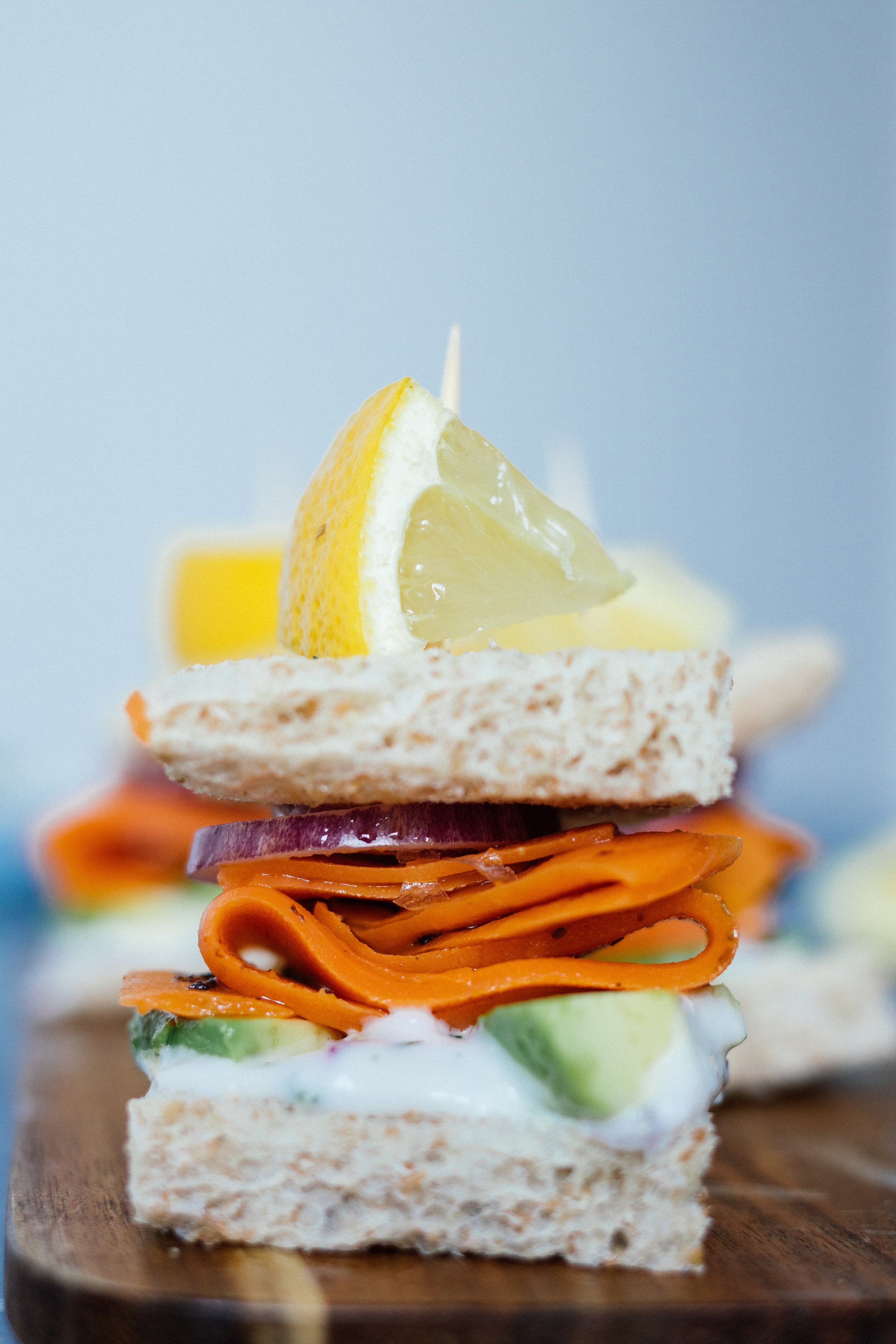 sandwich stuffed with salmon