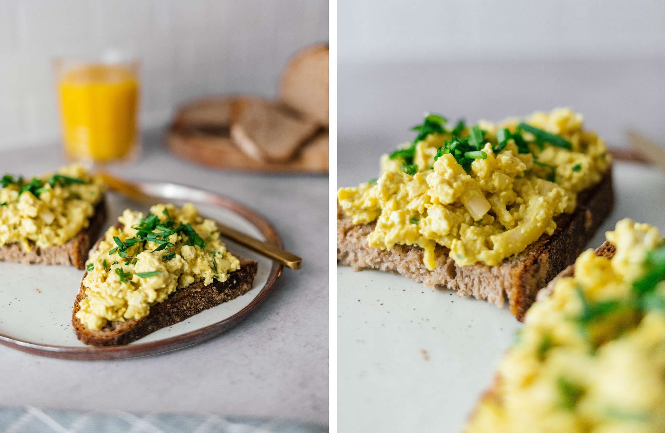vegan egg salad with chives