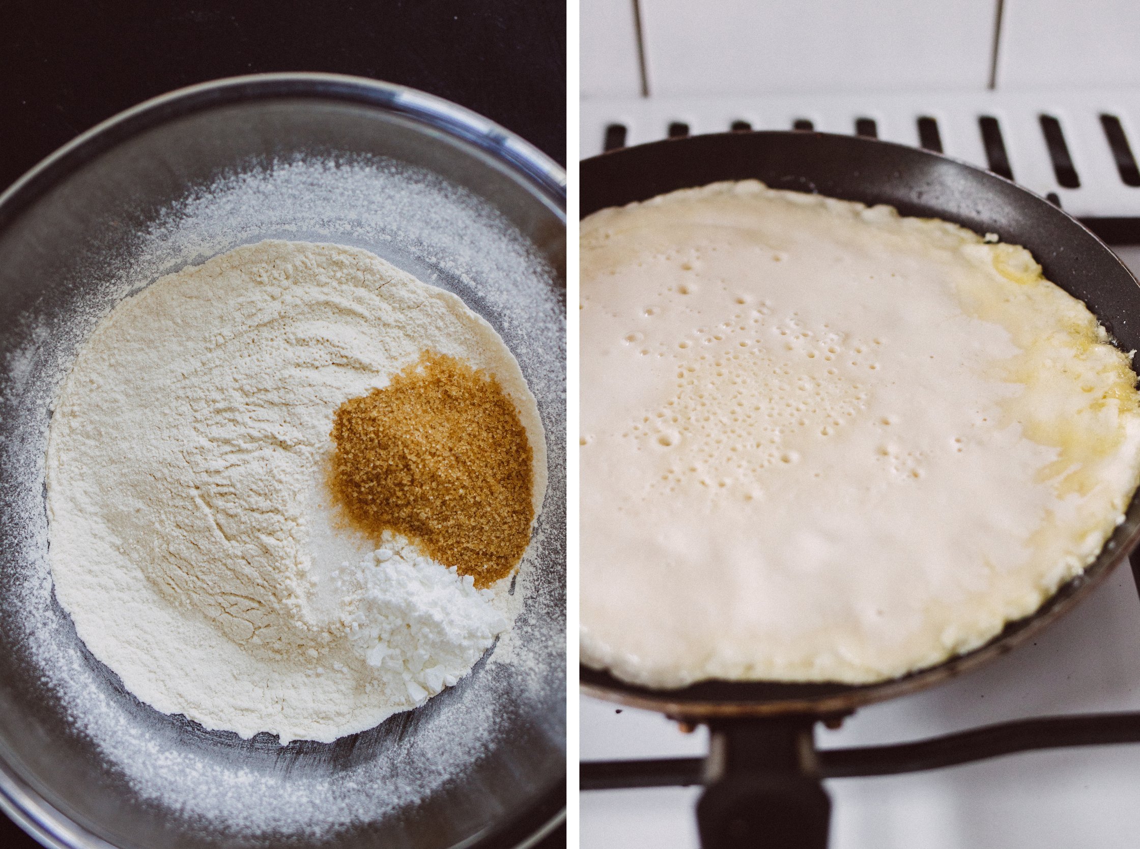 crepes teig und in der pfanne