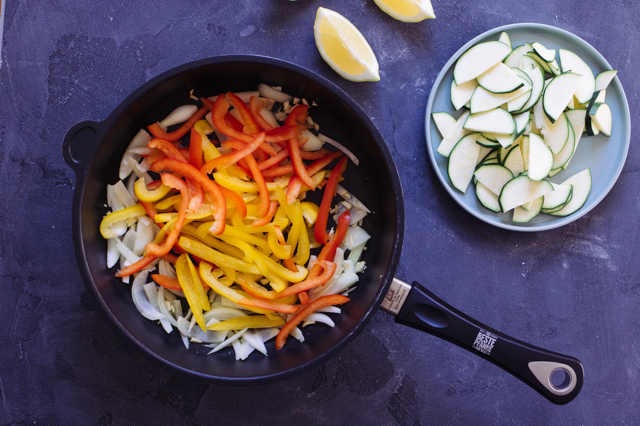 veggies in a pan