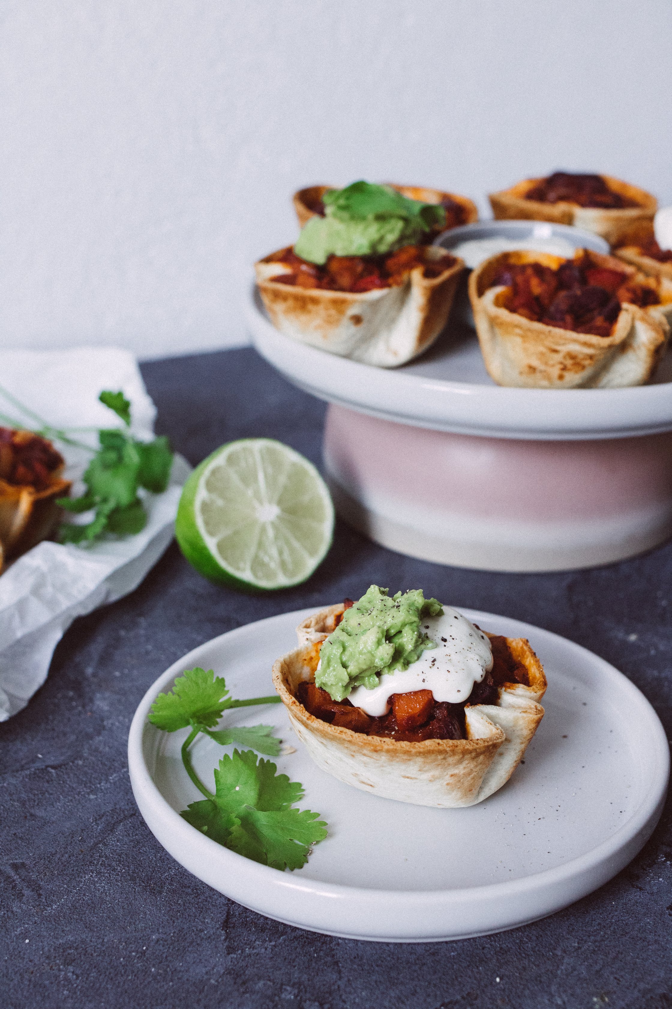 taco cup on a plate