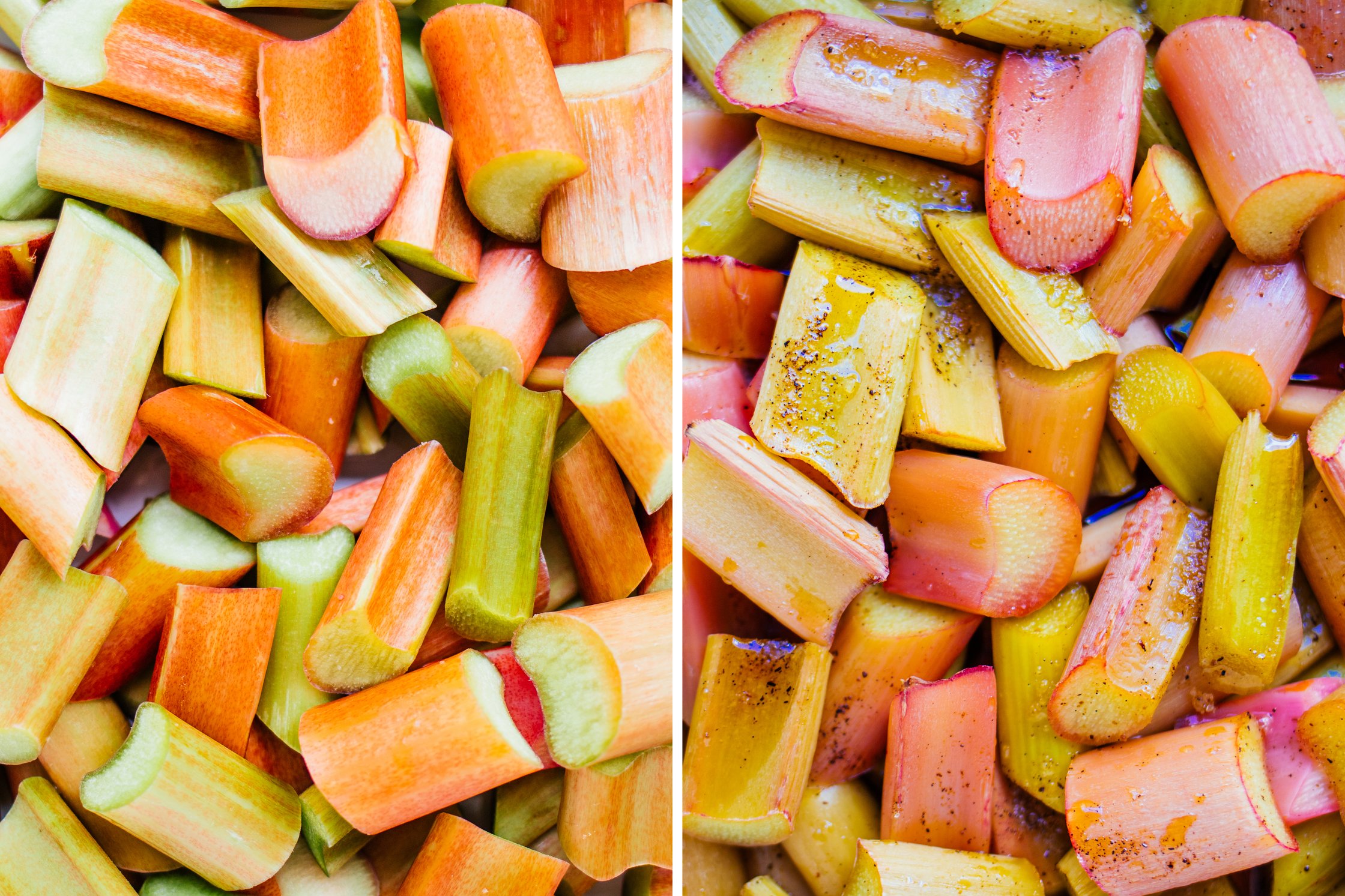 sliced & roasted rhubarb
