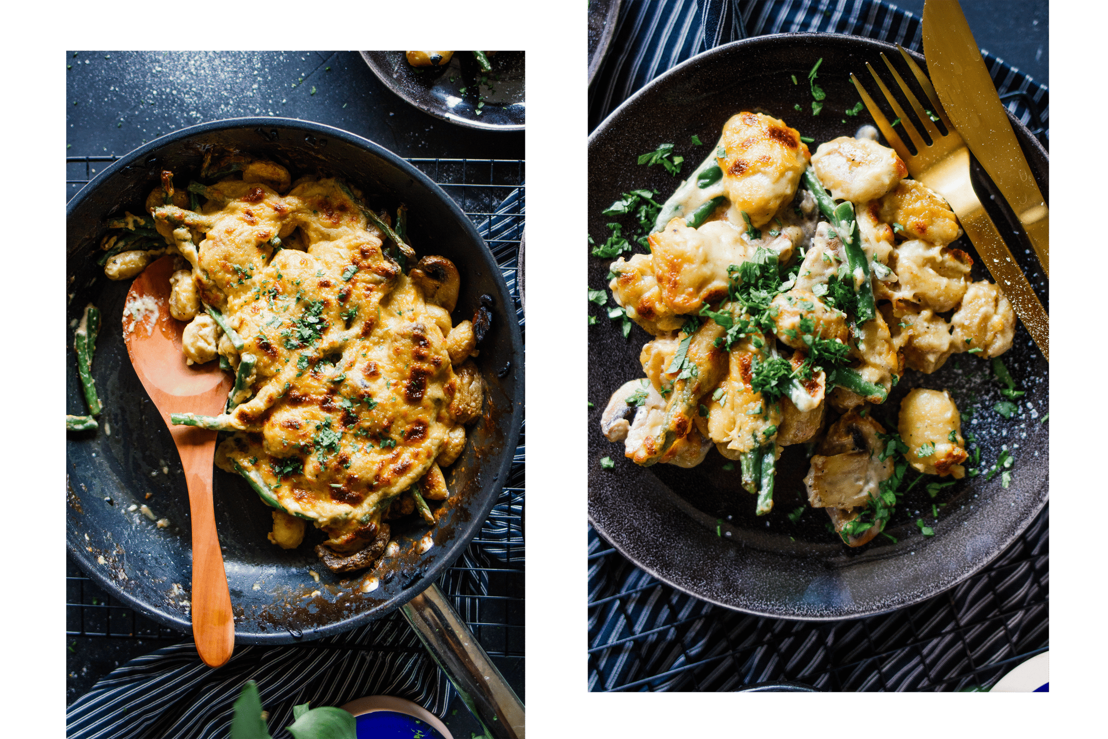 vegane Gnocchi-Pfanne mit Hefeschmelz