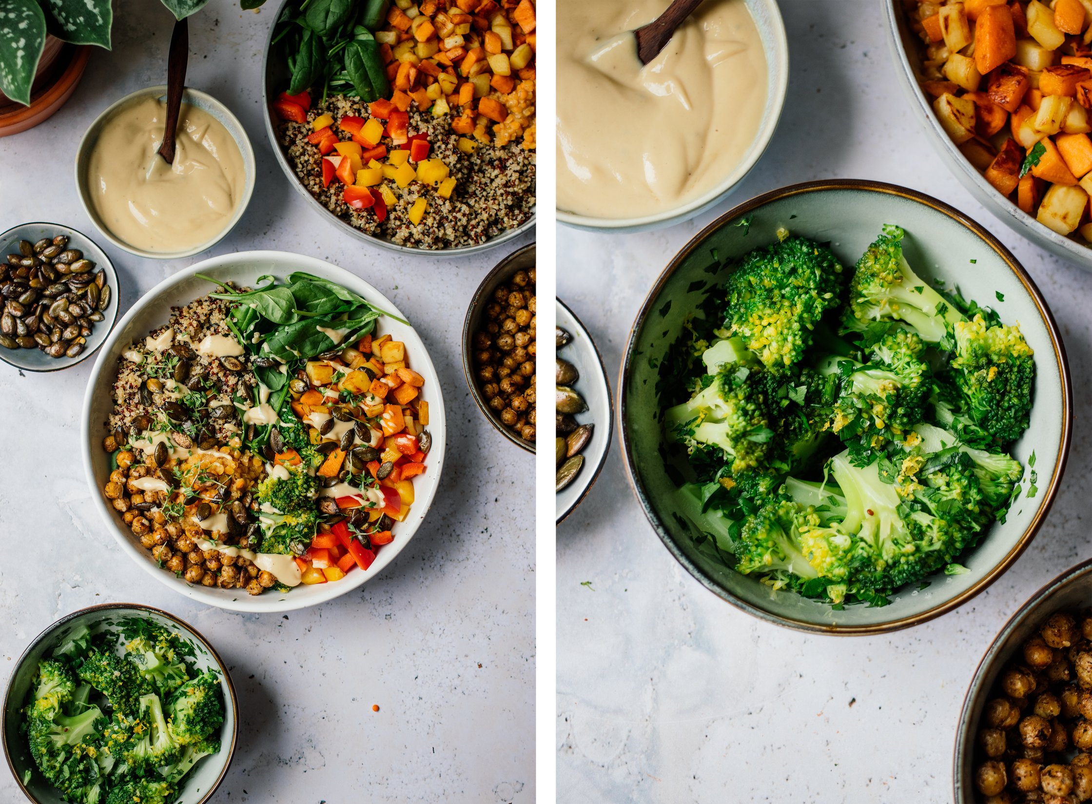 broccoli with lemon zest and parsley