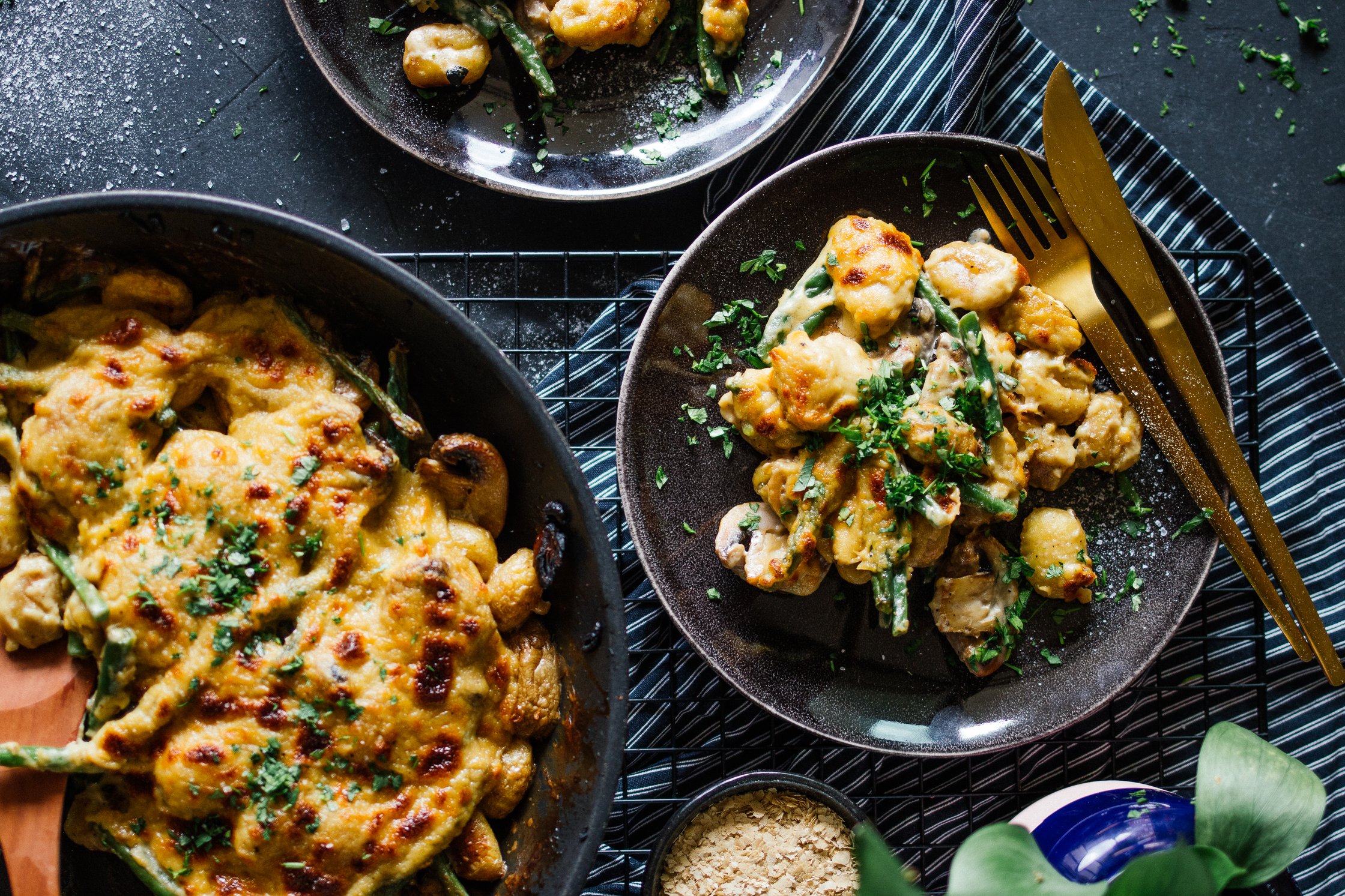 vegane Gnocchi-Pfanne mit Sahnesauce