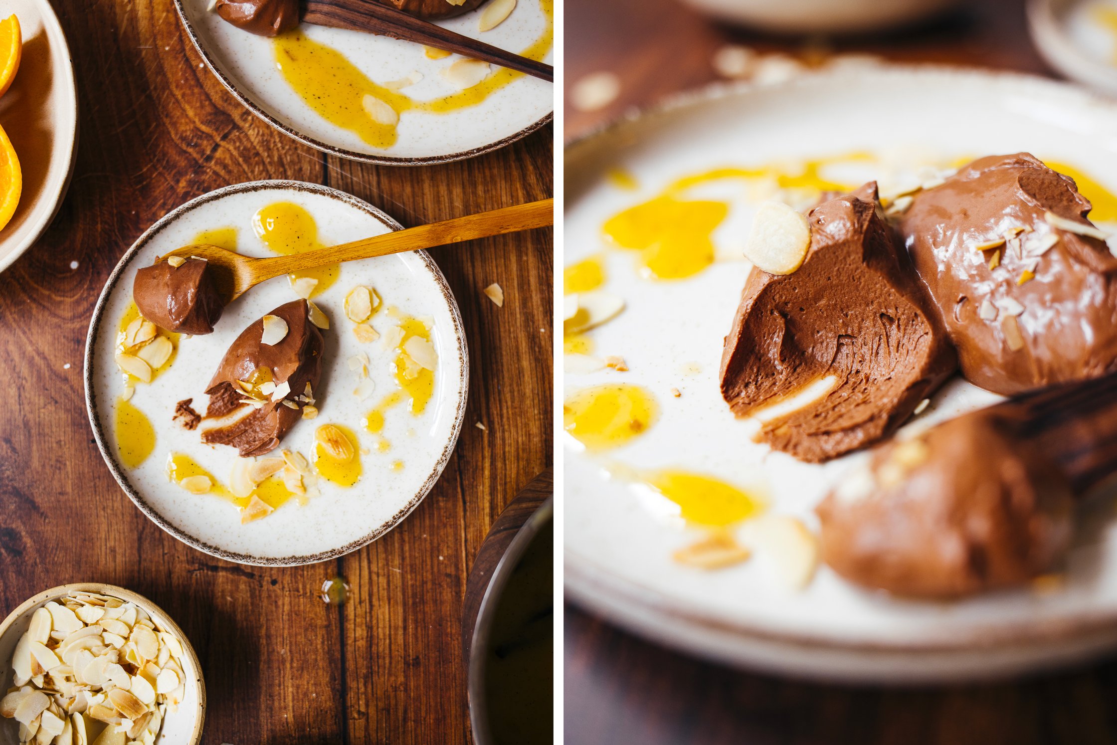 fluffy consistency of the vegan chocolate mousse