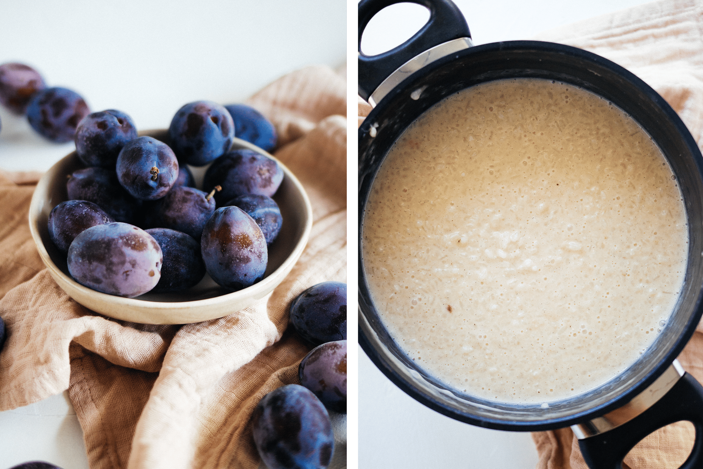 plums and rice pudding