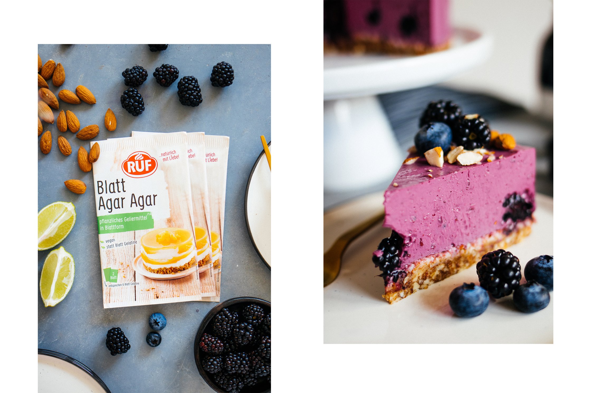 vegan blackberry cake with agar agar