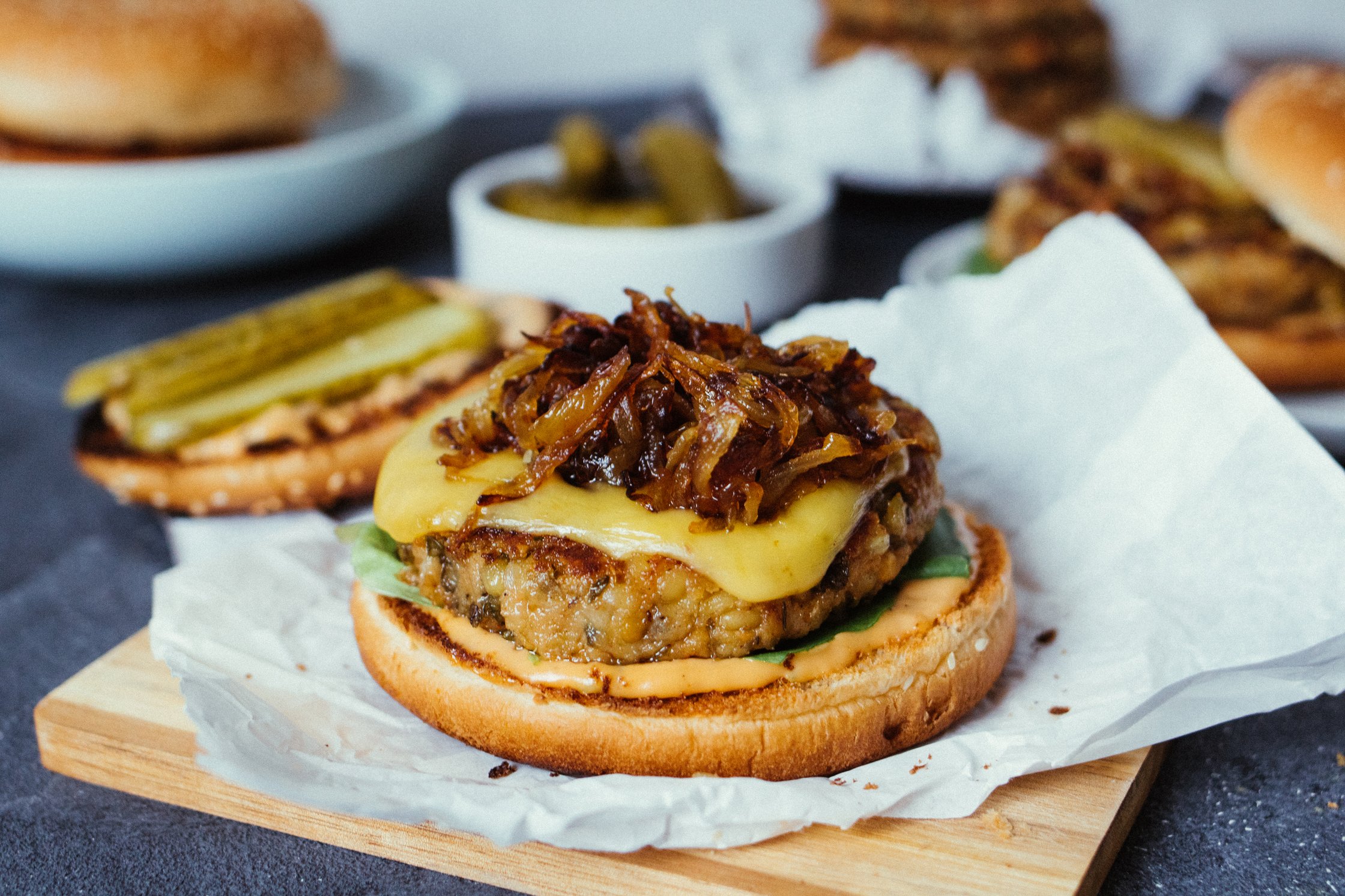 vegan burger without top bun