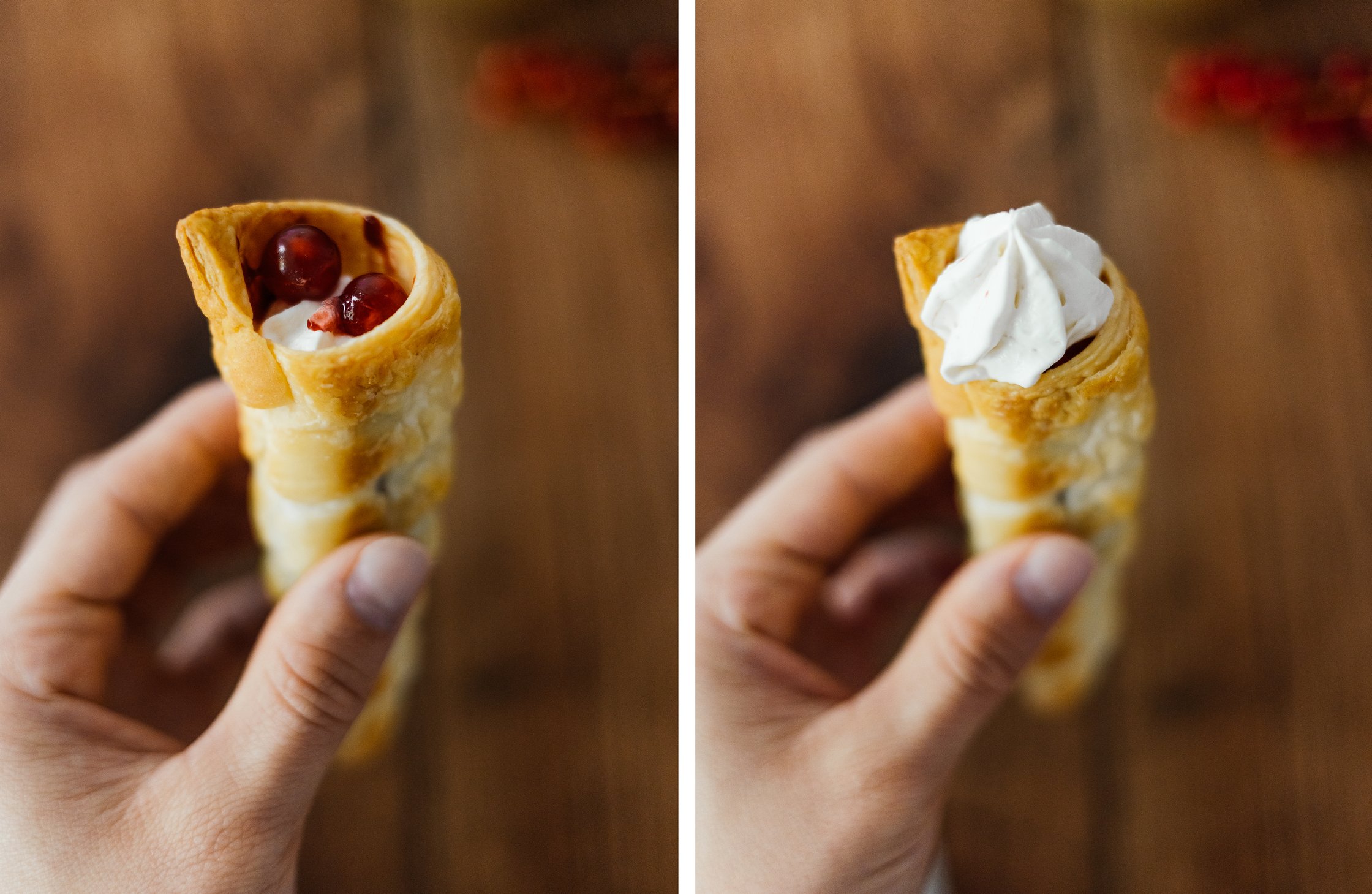 filling sweet vegan puff pastry rolls