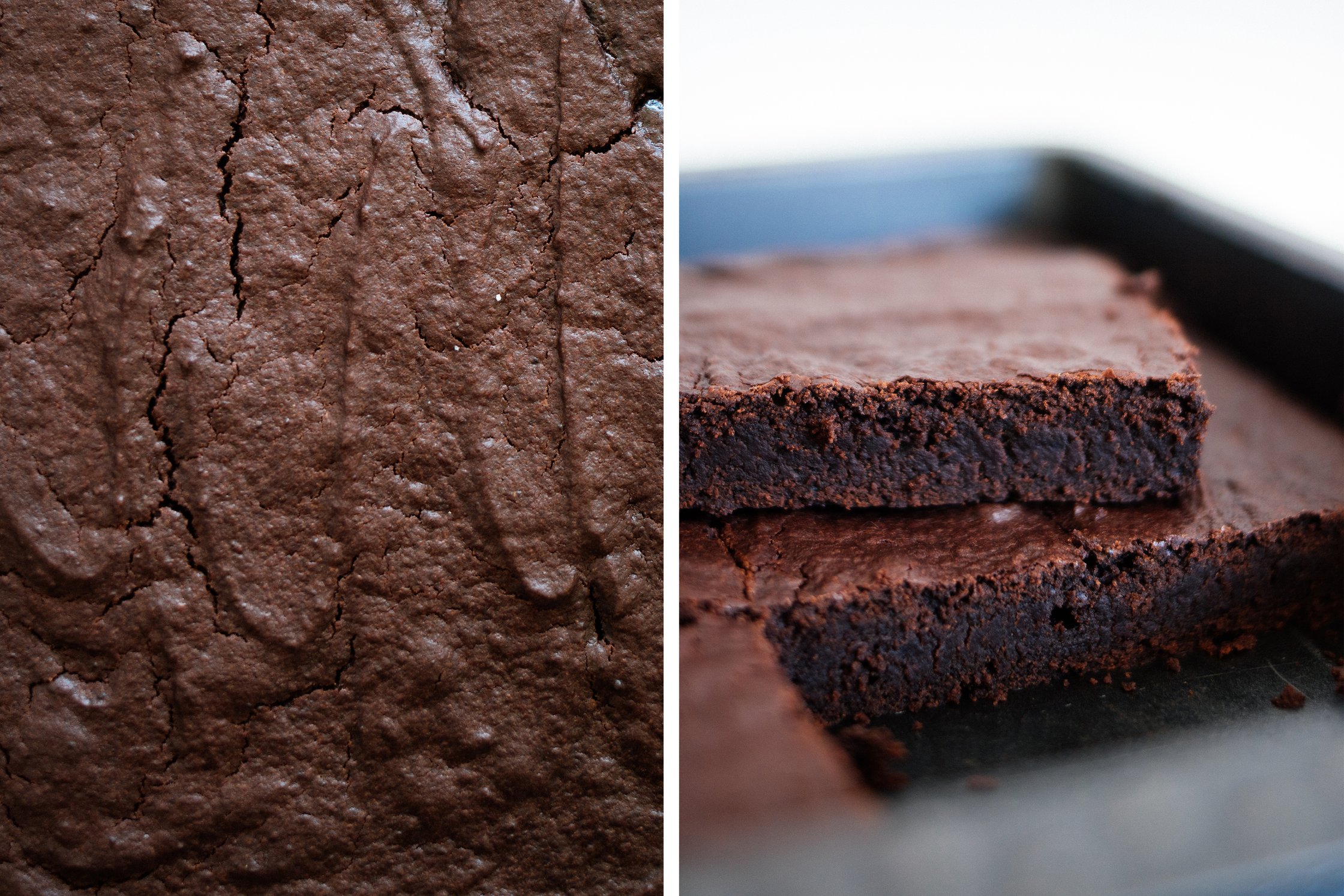 vegane Brownies in einer Backform, nach dem Backen
