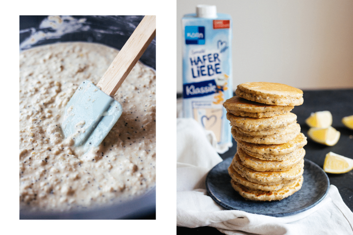 preparing vegan pancakes