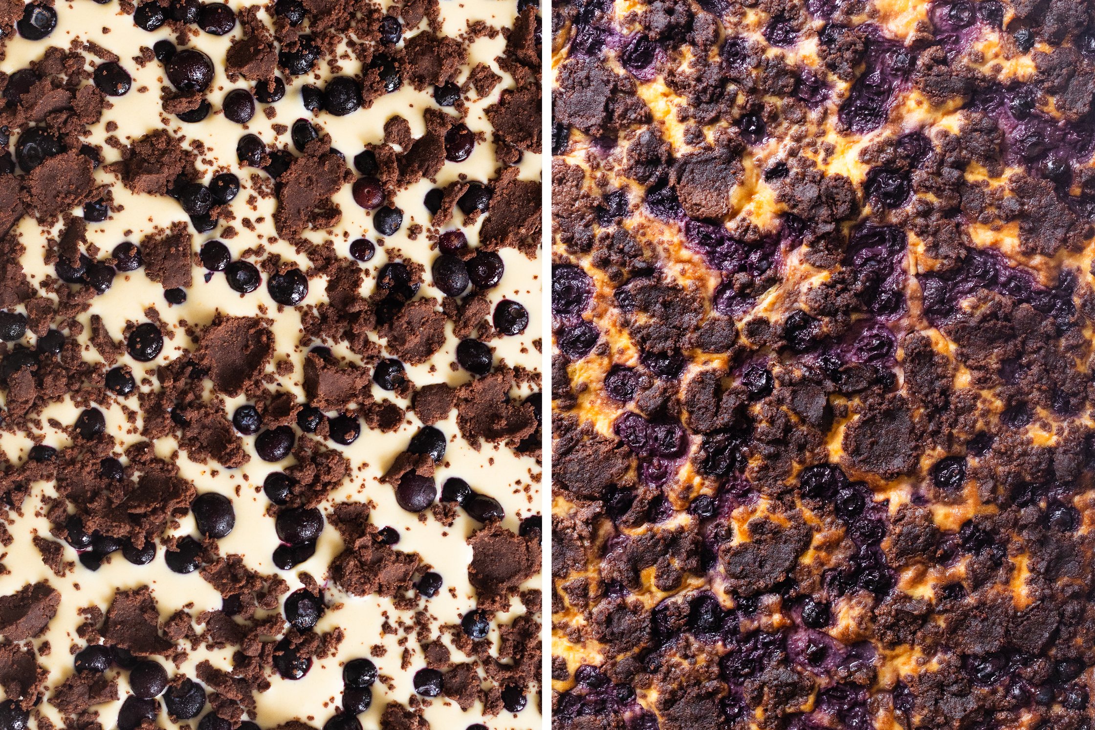 vegan chocolate cheesecake before and after baking