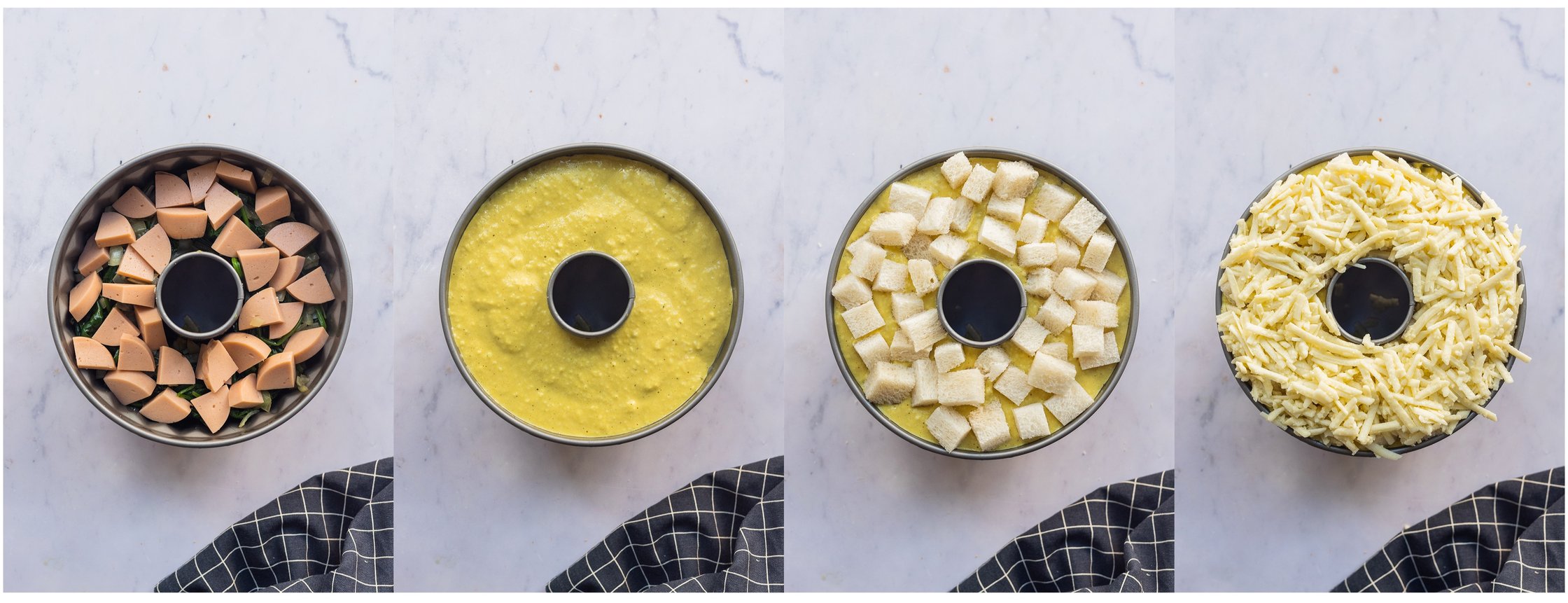 ingredients for a vegan breakfast bundt cake in a bundt cake form