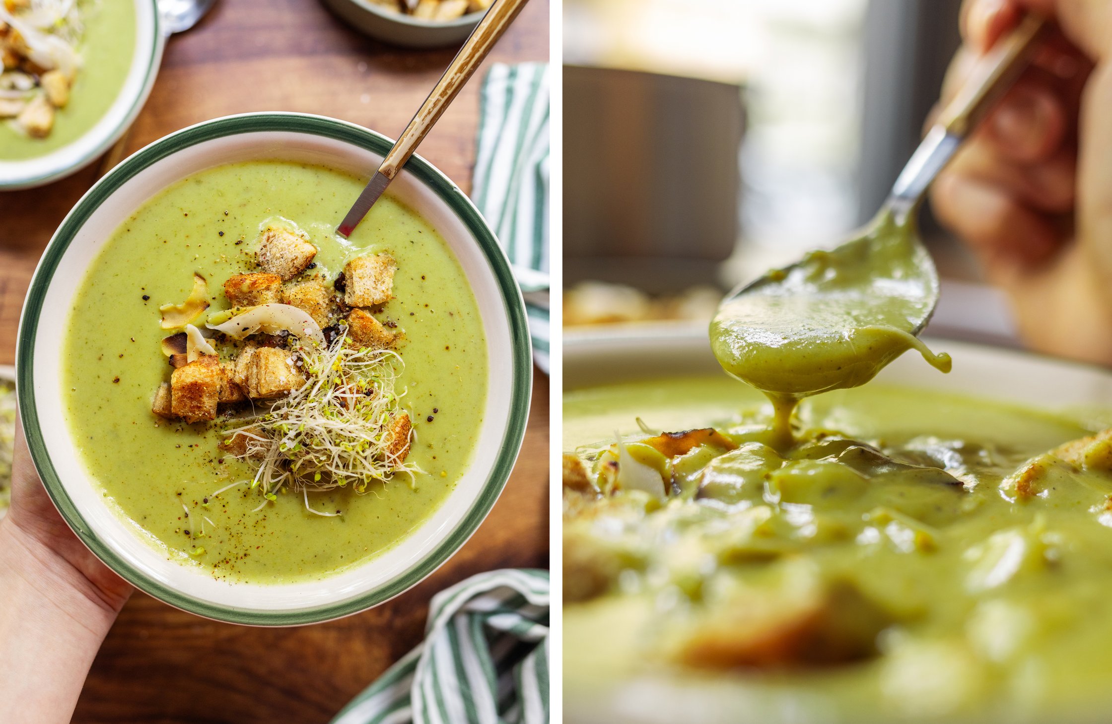 Now the final green soup is shown.